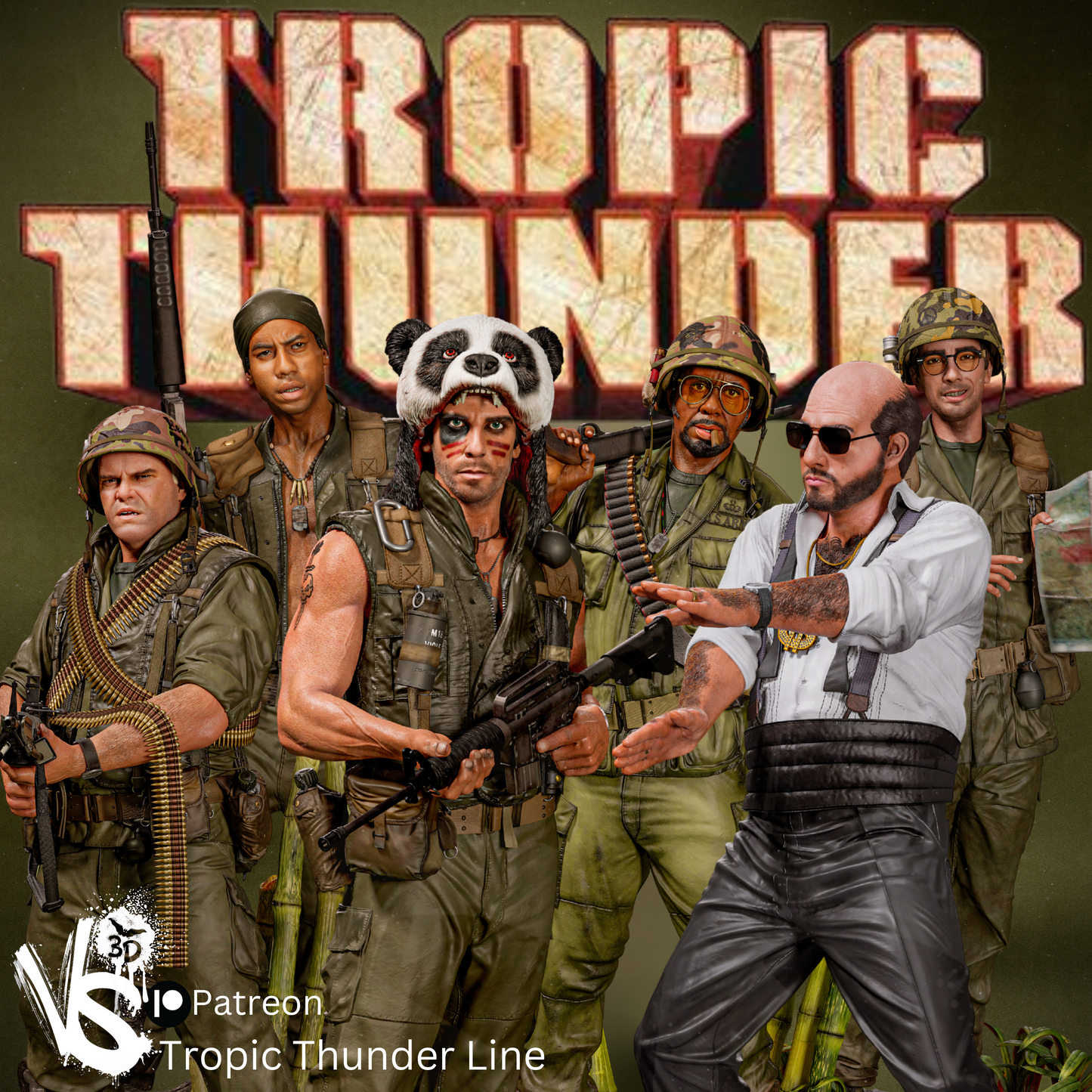 Dancing Les Grossman (Tropic Thunder) - Unpainted and Unassembled 3D Print Kit