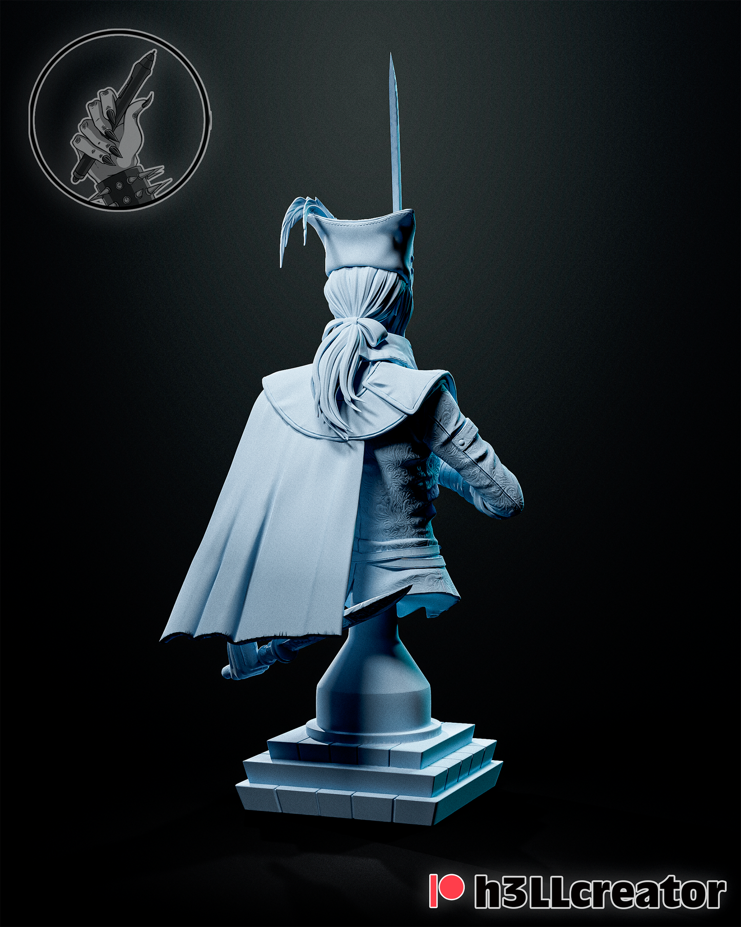 Lady Maria - 3D Printed Statue / Bust - 12 Scale