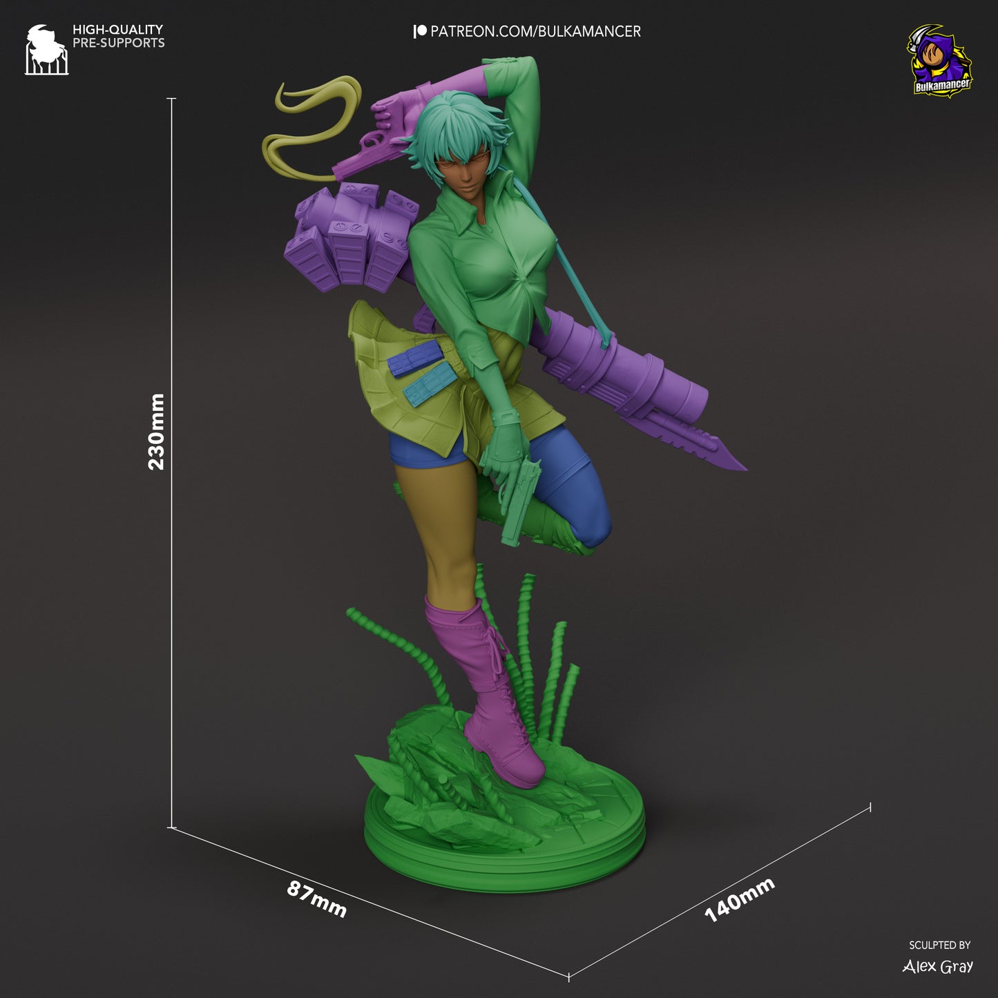 Lady (Devil May Cry 3) Sculpt - 1:8 scale 3d Printed Kit