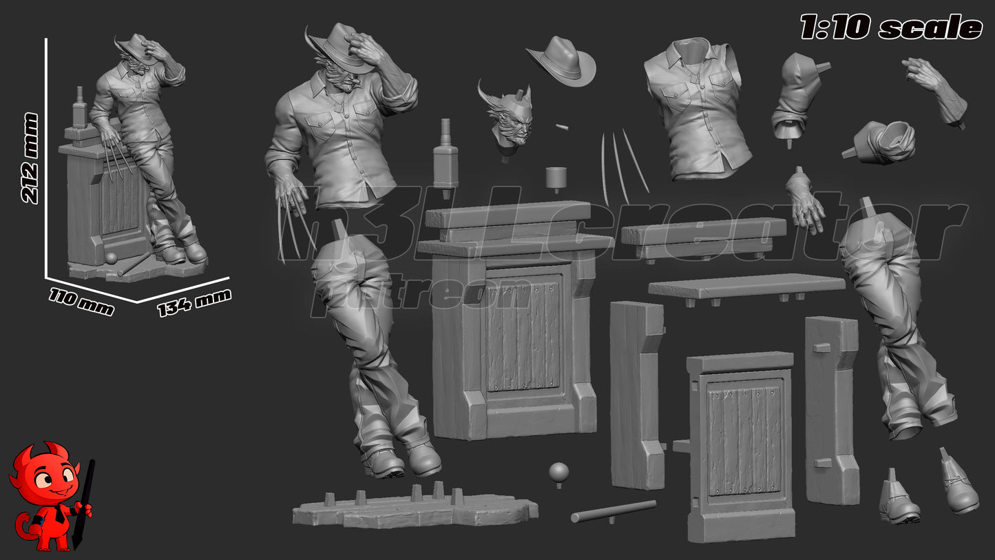 Wolverine - 3D Printed Statue / Bust - 10 Scale