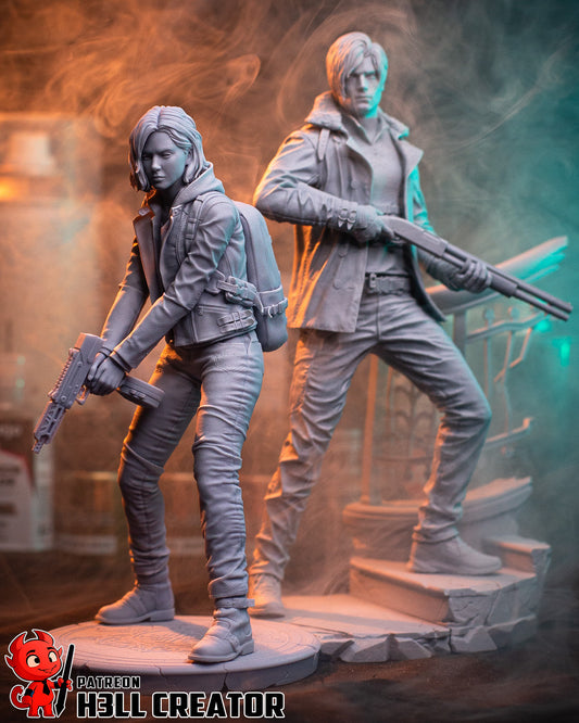 Leon & Grace (Resident Evil) Diorama - 3D Printed Model Kit