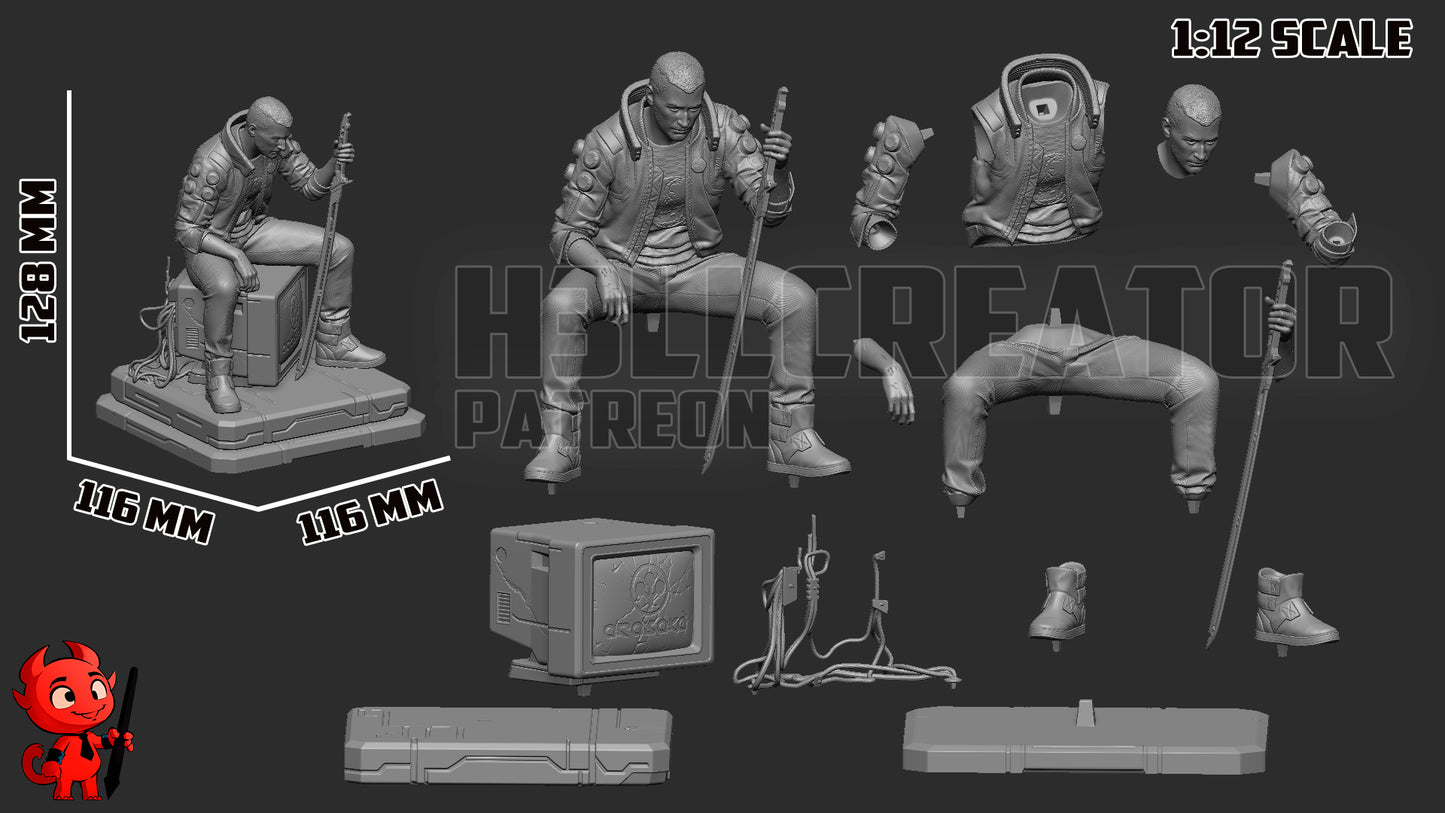 Male V (Cyberpunk 2077) 3d Printed Model Kit - 1:12