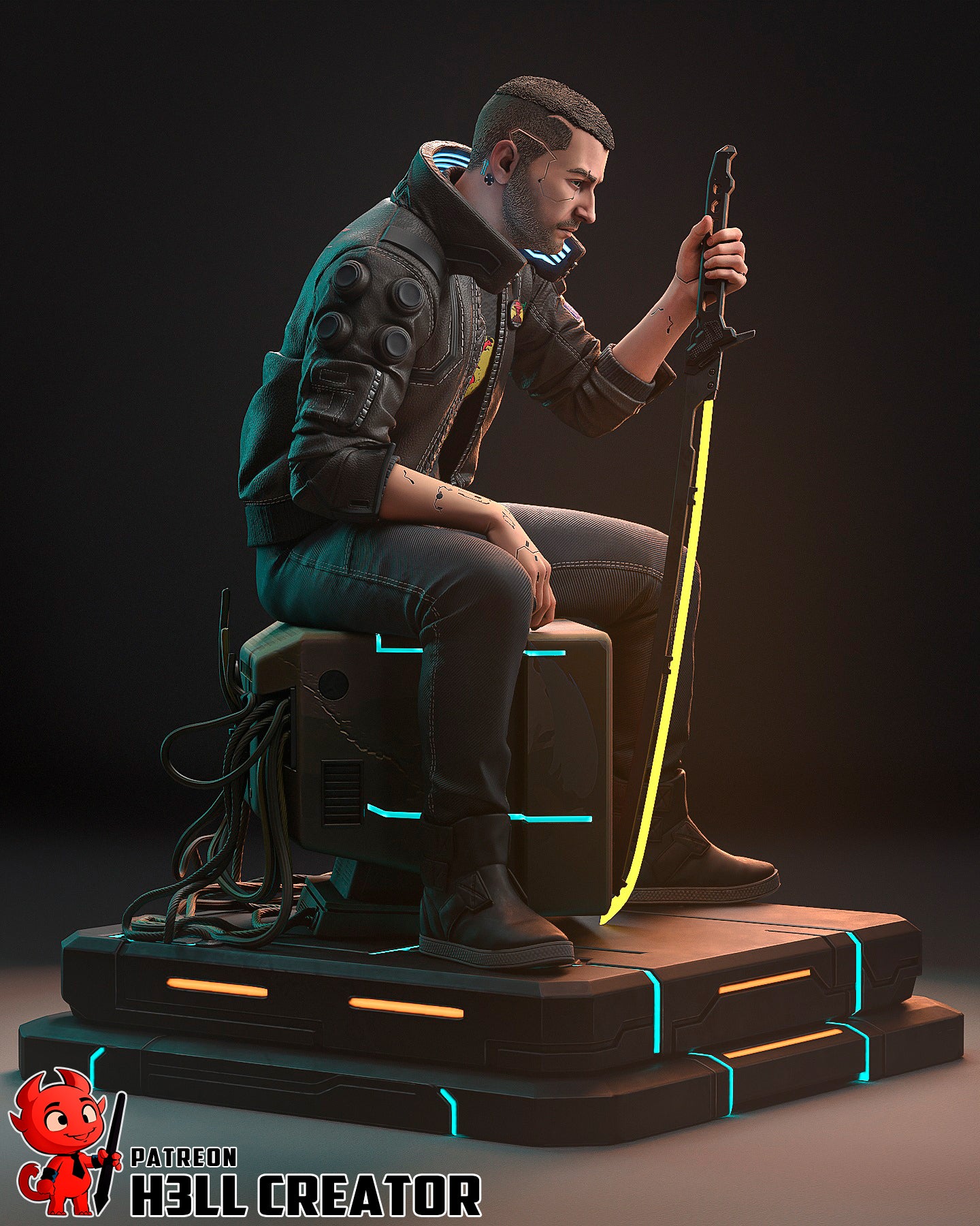 Male V (Cyberpunk 2077) 3d Printed Model Kit - 1:12