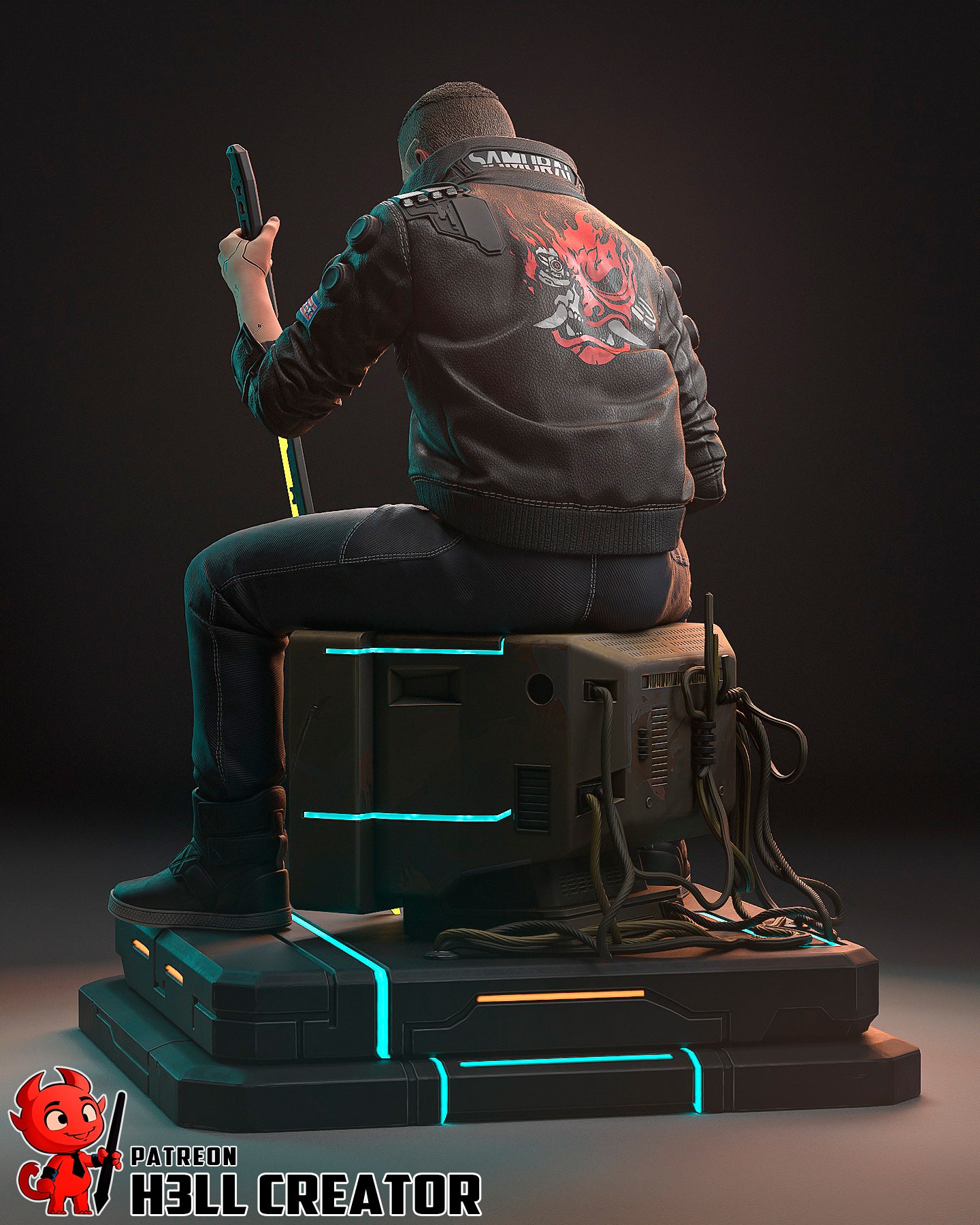Male V (Cyberpunk 2077) 3d Printed Model Kit - 1:12
