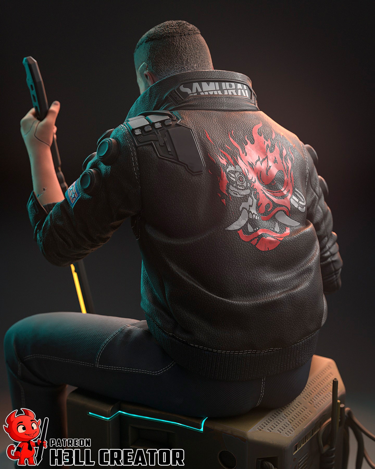 Male V (Cyberpunk 2077) 3d Printed Model Kit - 1:12