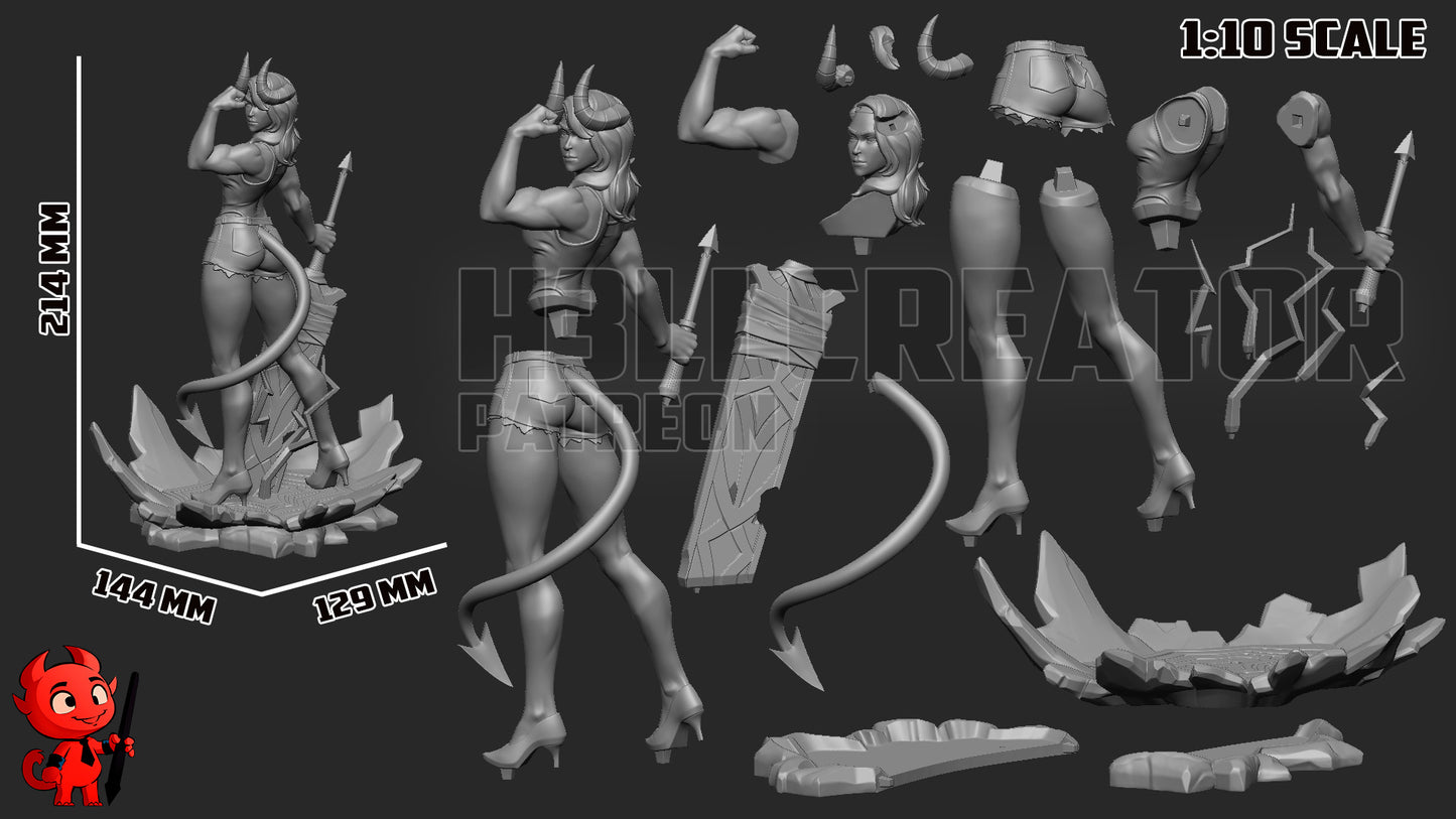 Malevola (Dispatch) - 3D Printed Statue / Bust Unpainted and Unassembled