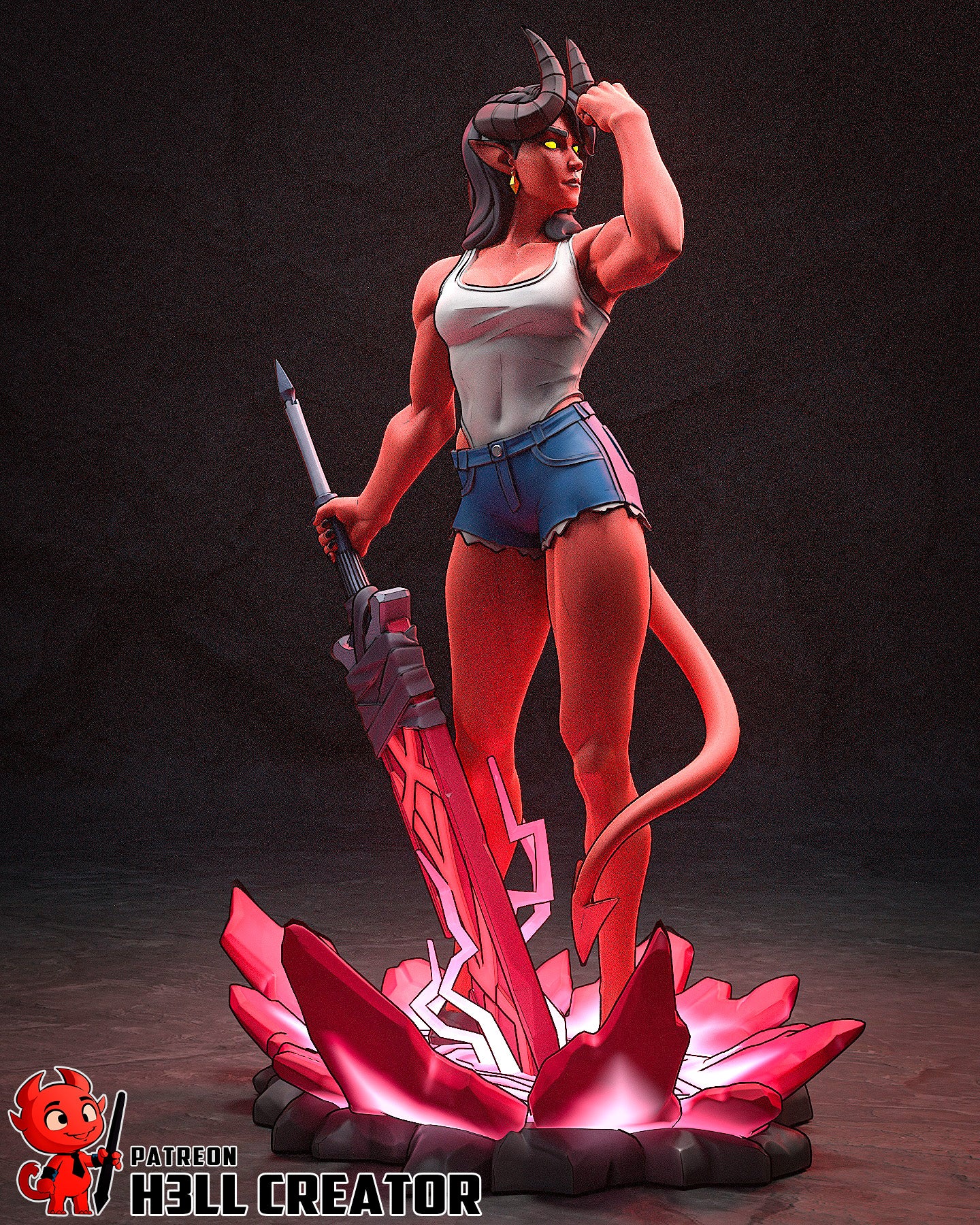 Malevola (Dispatch) - 3D Printed Statue / Bust Unpainted and Unassembled