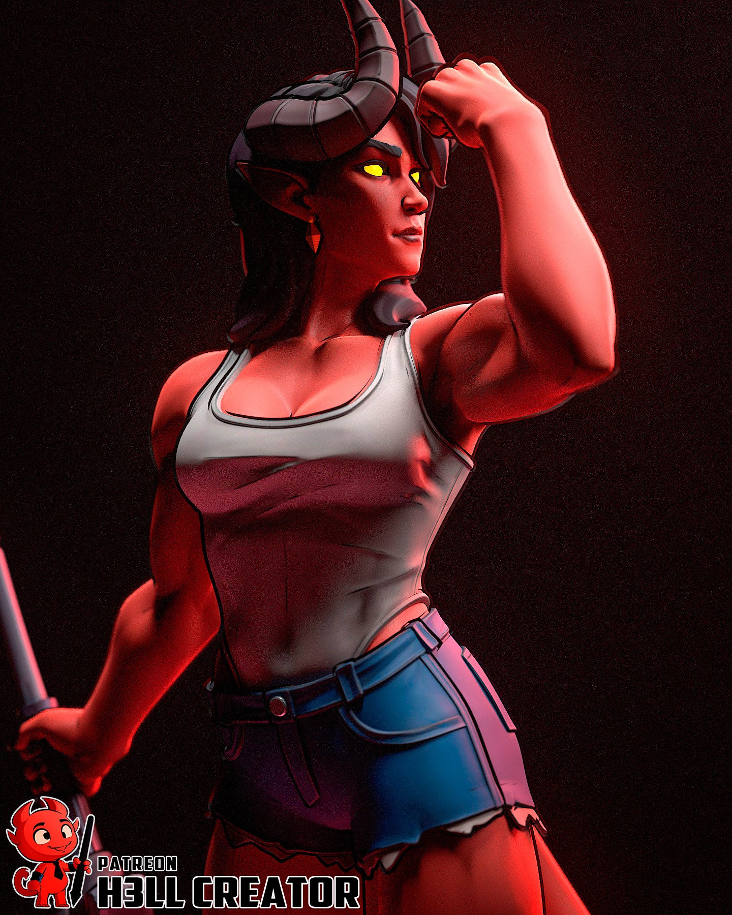 Malevola (Dispatch) - 3D Printed Statue / Bust Unpainted and Unassembled