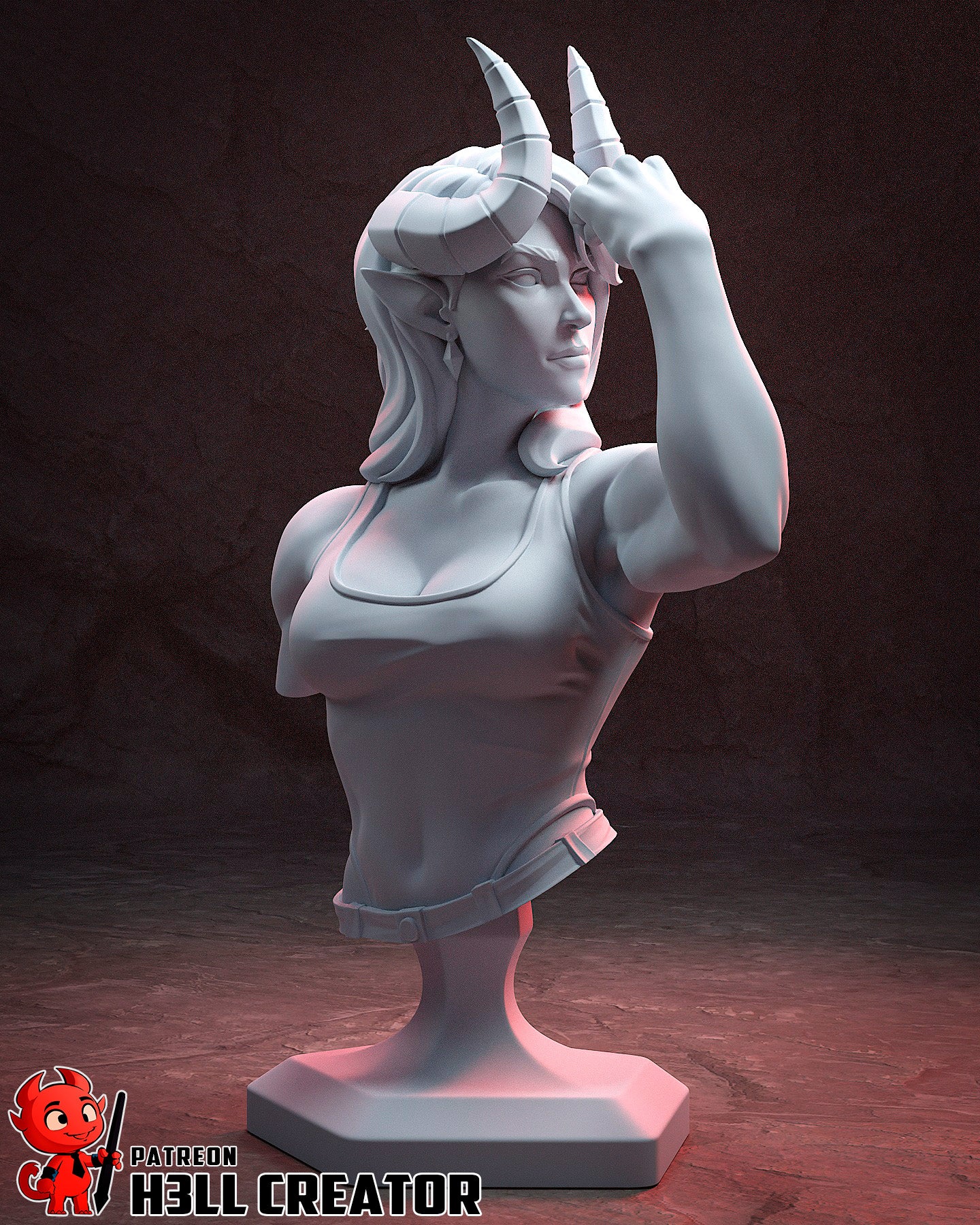 Malevola (Dispatch) - 3D Printed Statue / Bust Unpainted and Unassembled