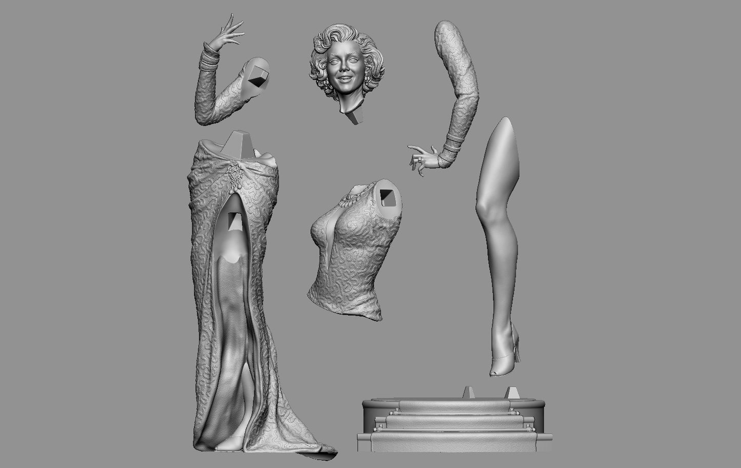 Marilyn Monroe 3D Printed statue - 240mm