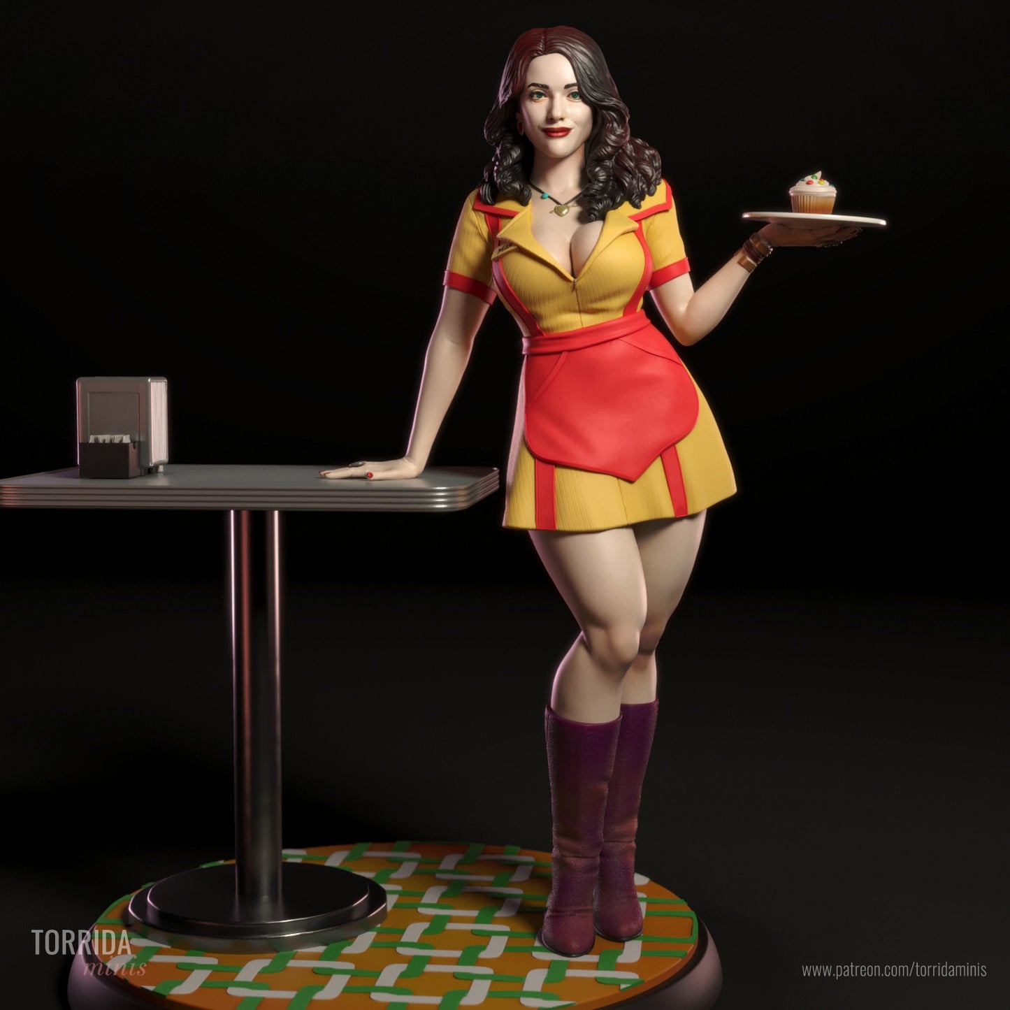 2 Broke Girls (Caroline & Max) - 3D printed model kit (Fan Art)