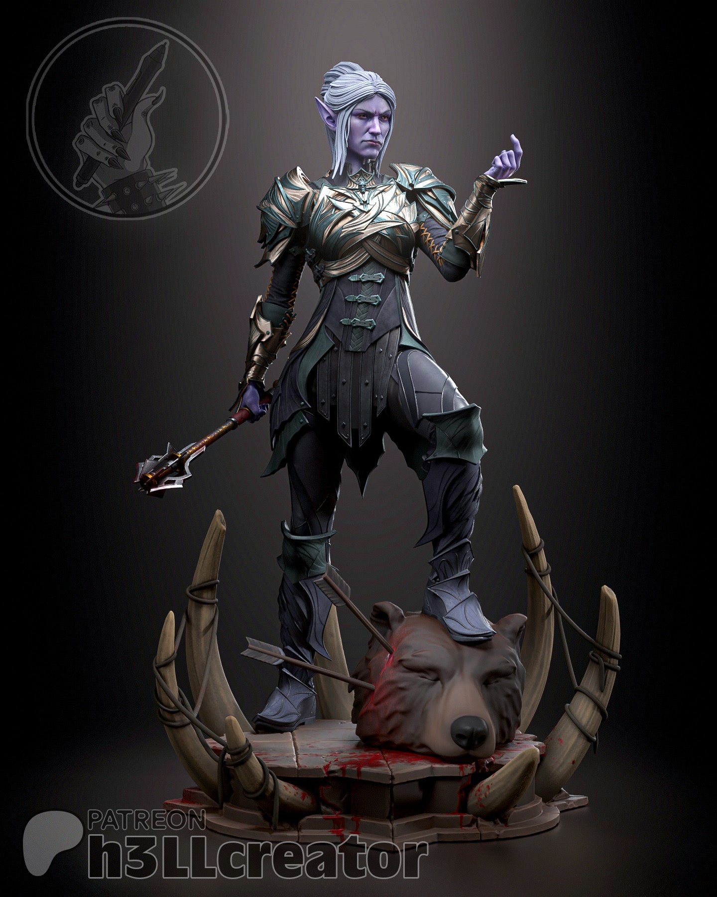 Minthara - 3D Printed Statue / Bust - 12 Scale