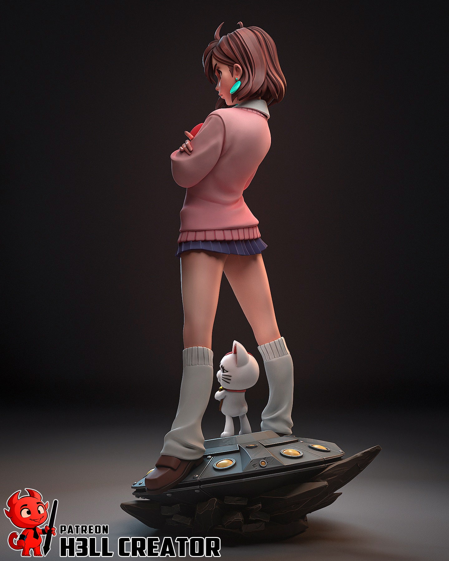 Momo Ayase (DanDaDan) 3d Printed Model Kit - 1:12