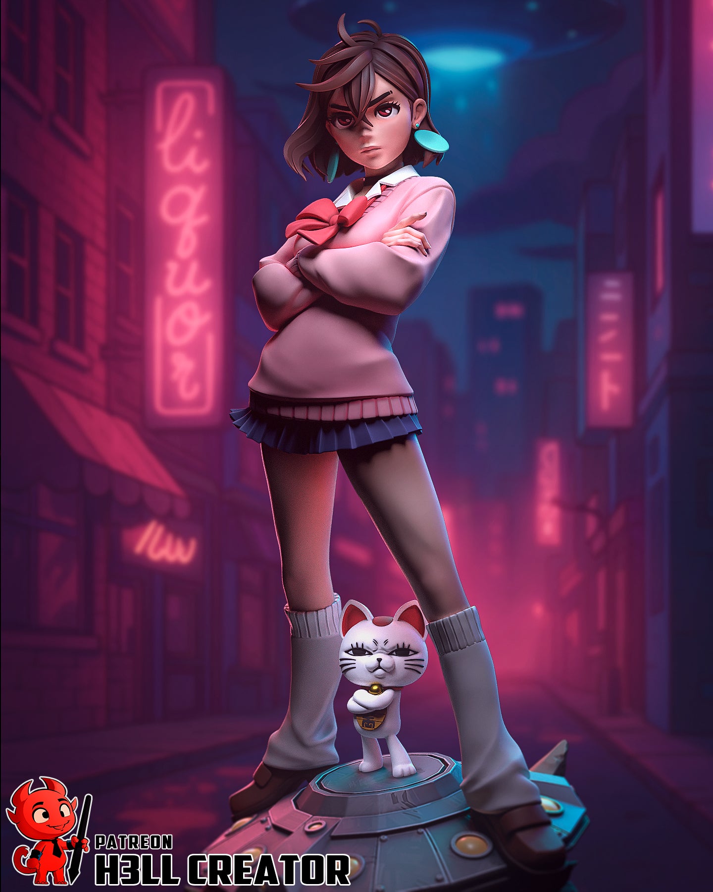 Momo Ayase (DanDaDan) 3d Printed Model Kit - 1:12