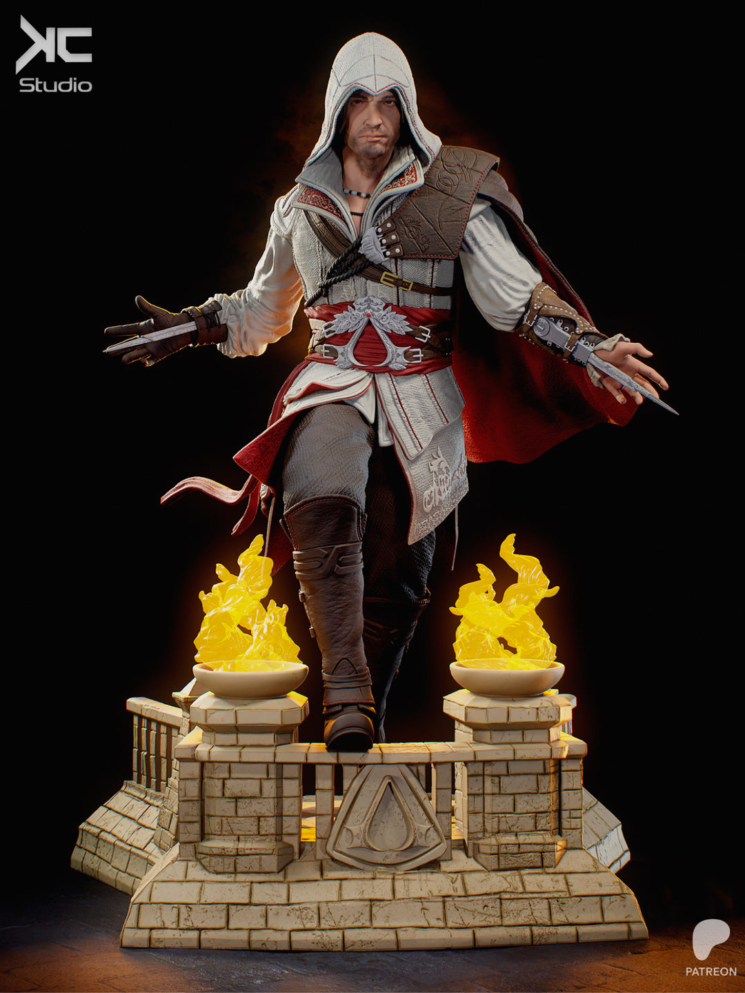 Ezio (Assassins Creed) - 3D Print Model Kit - 1:10 Scale - Fan Art