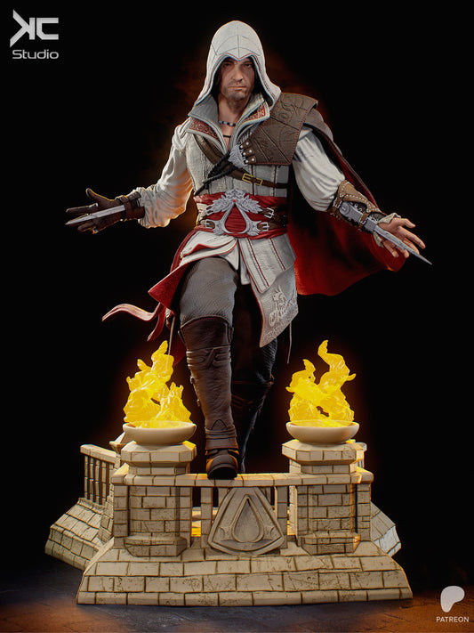 Ezio (Assassins Creed) - 3D Print Model Kit - 1:10 Scale - Fan Art