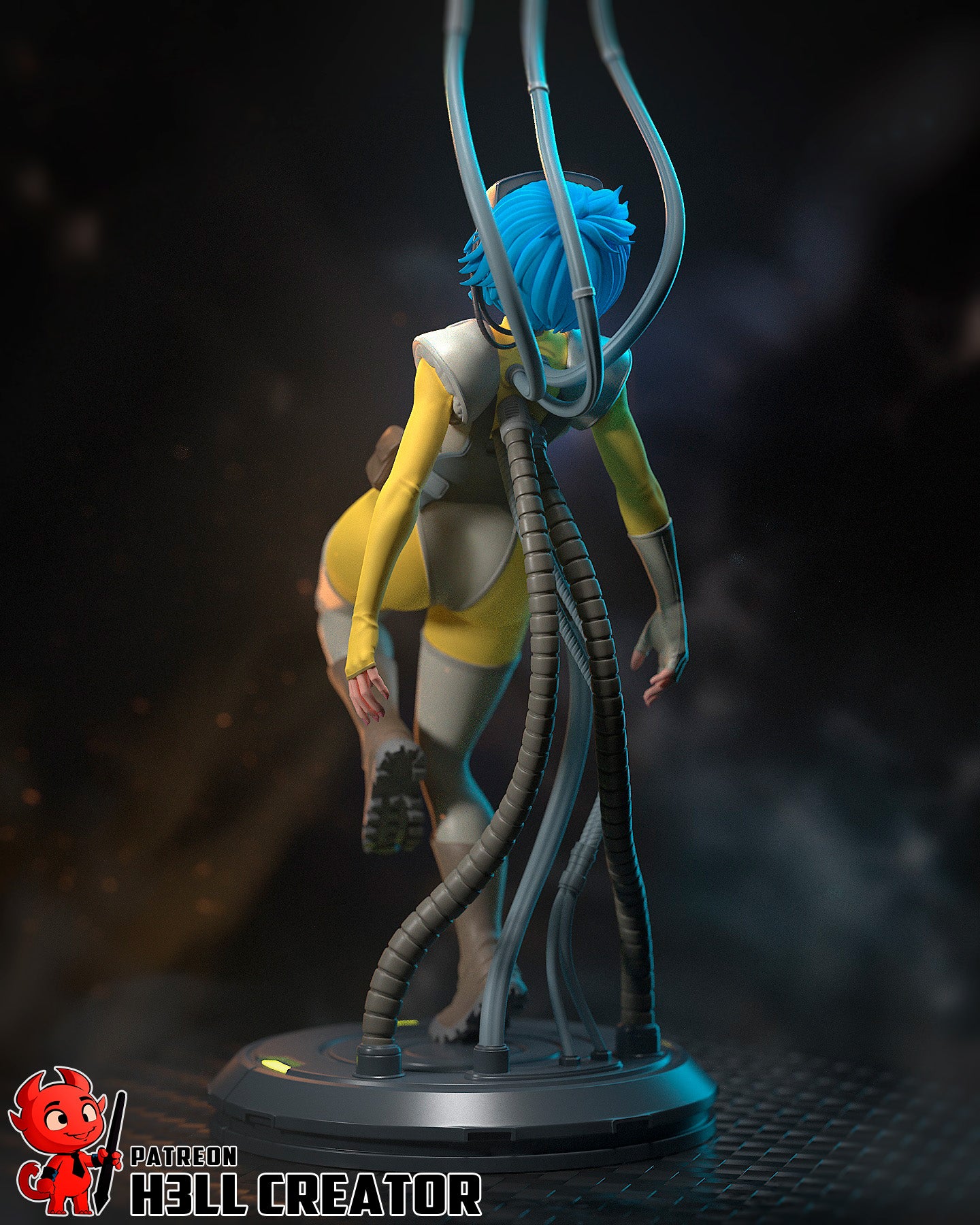 Motoko Kusanagi - 3D Printed Statue Model Kit - 10 Scale