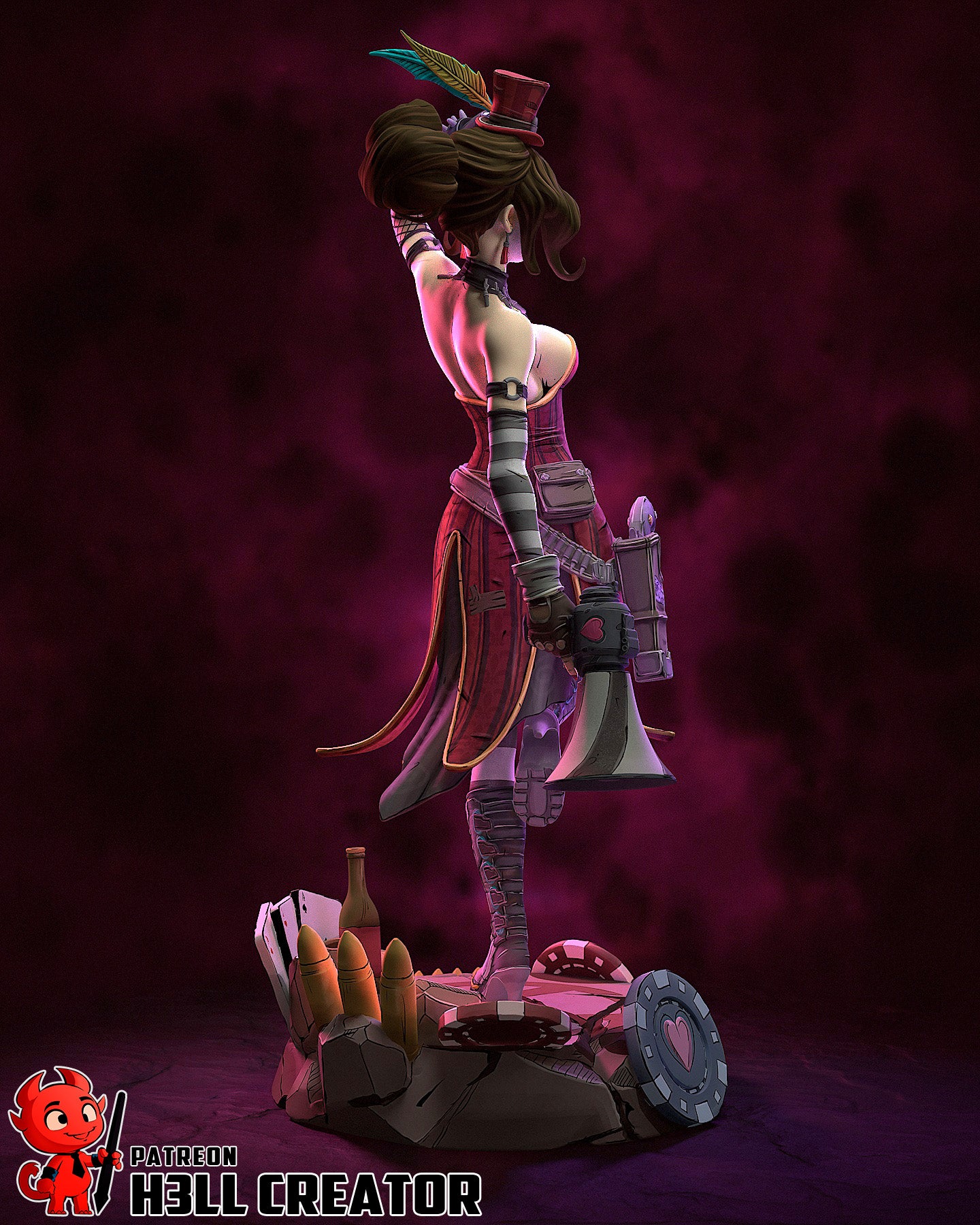 Moxxi- Borderlands - 3D Printed Statue / Bust Model Kit 10 Scale