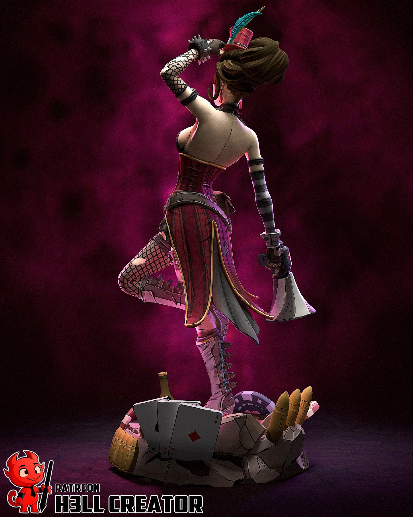 Moxxi- Borderlands - 3D Printed Statue / Bust Model Kit 10 Scale