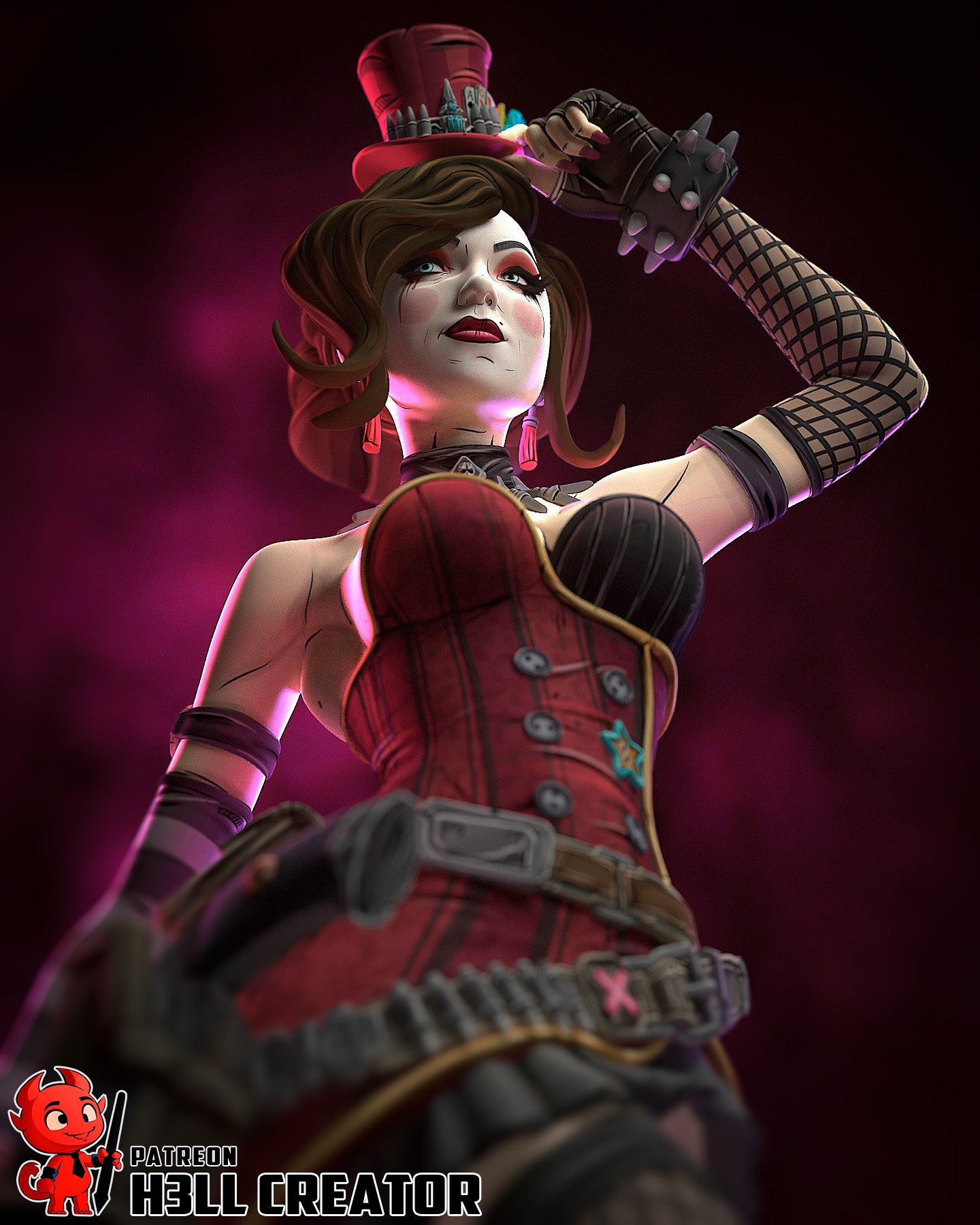 Moxxi- Borderlands - 3D Printed Statue / Bust Model Kit 10 Scale