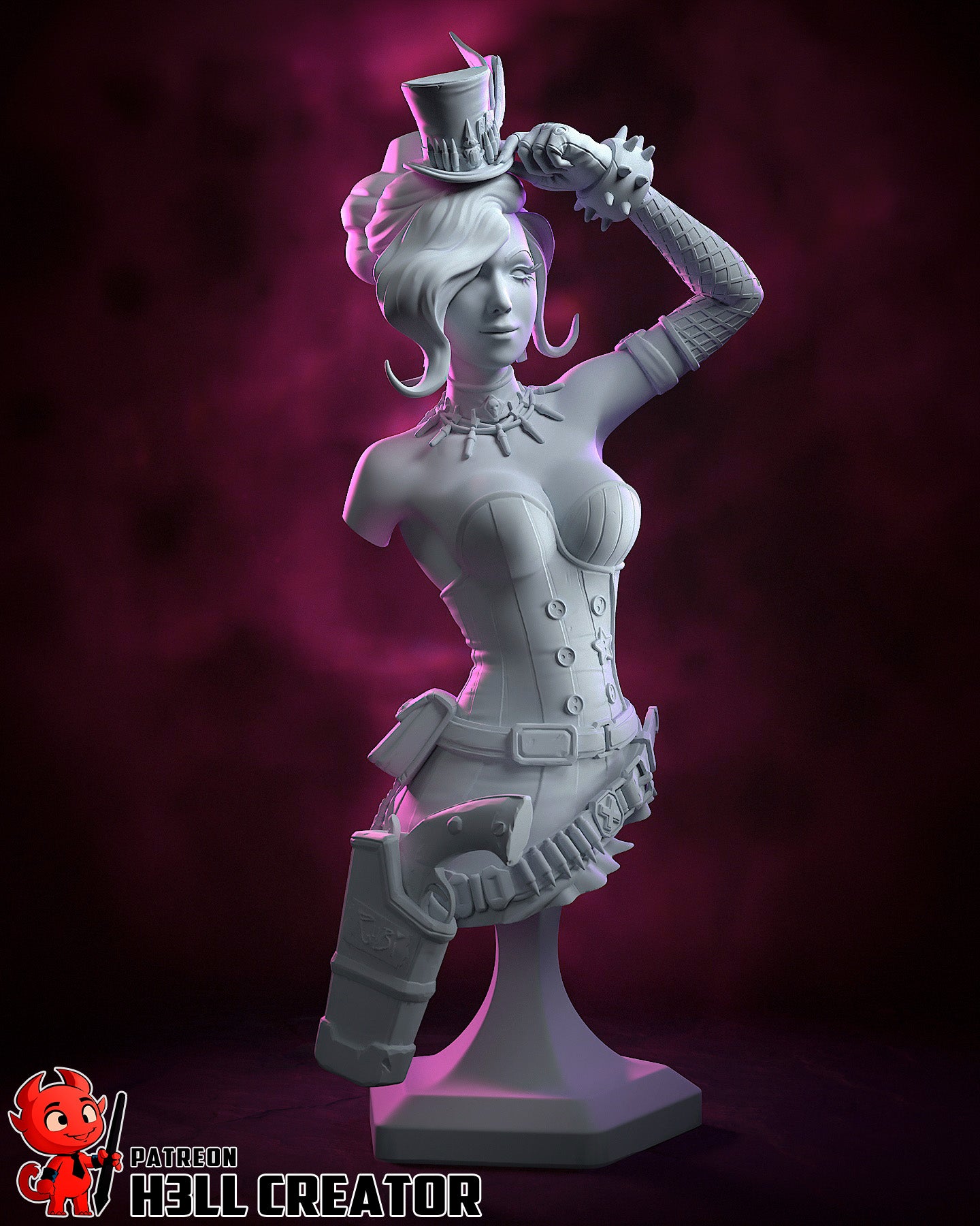 Moxxi- Borderlands - 3D Printed Statue / Bust Model Kit 10 Scale