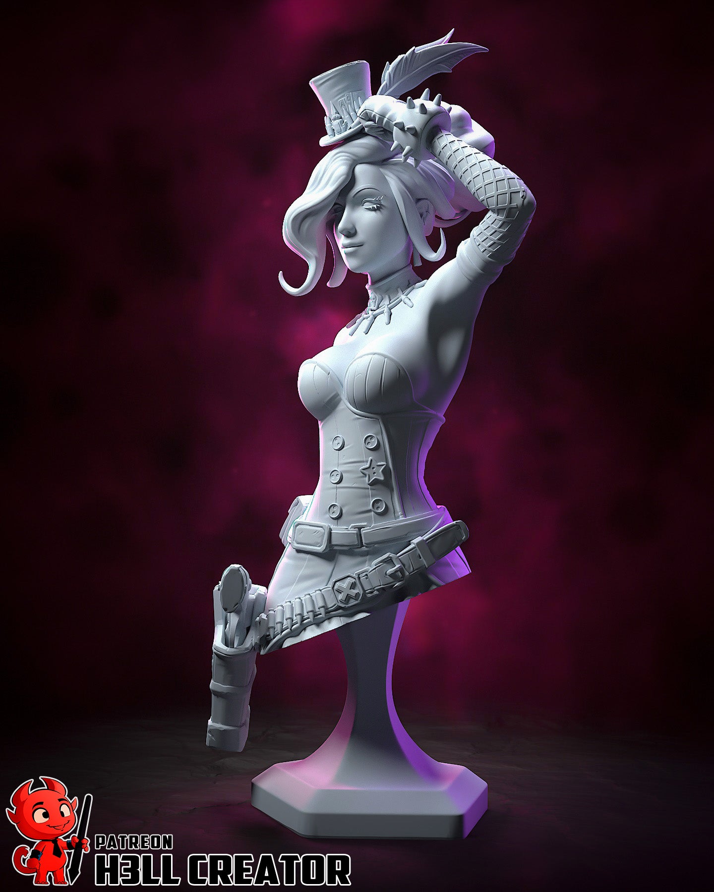 Moxxi- Borderlands - 3D Printed Statue / Bust Model Kit 10 Scale