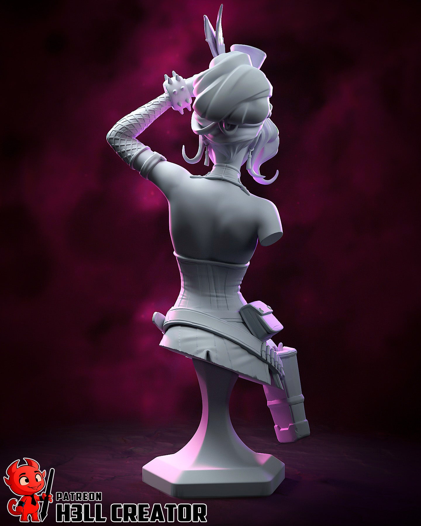 Moxxi- Borderlands - 3D Printed Statue / Bust Model Kit 10 Scale