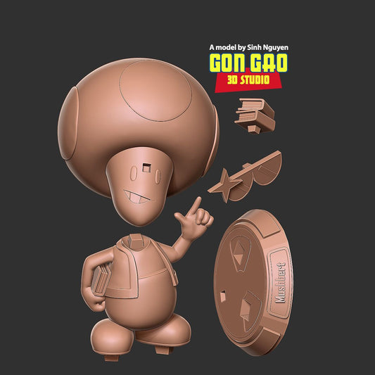 Mushbert - Toad - 3d Printed Model  Kit