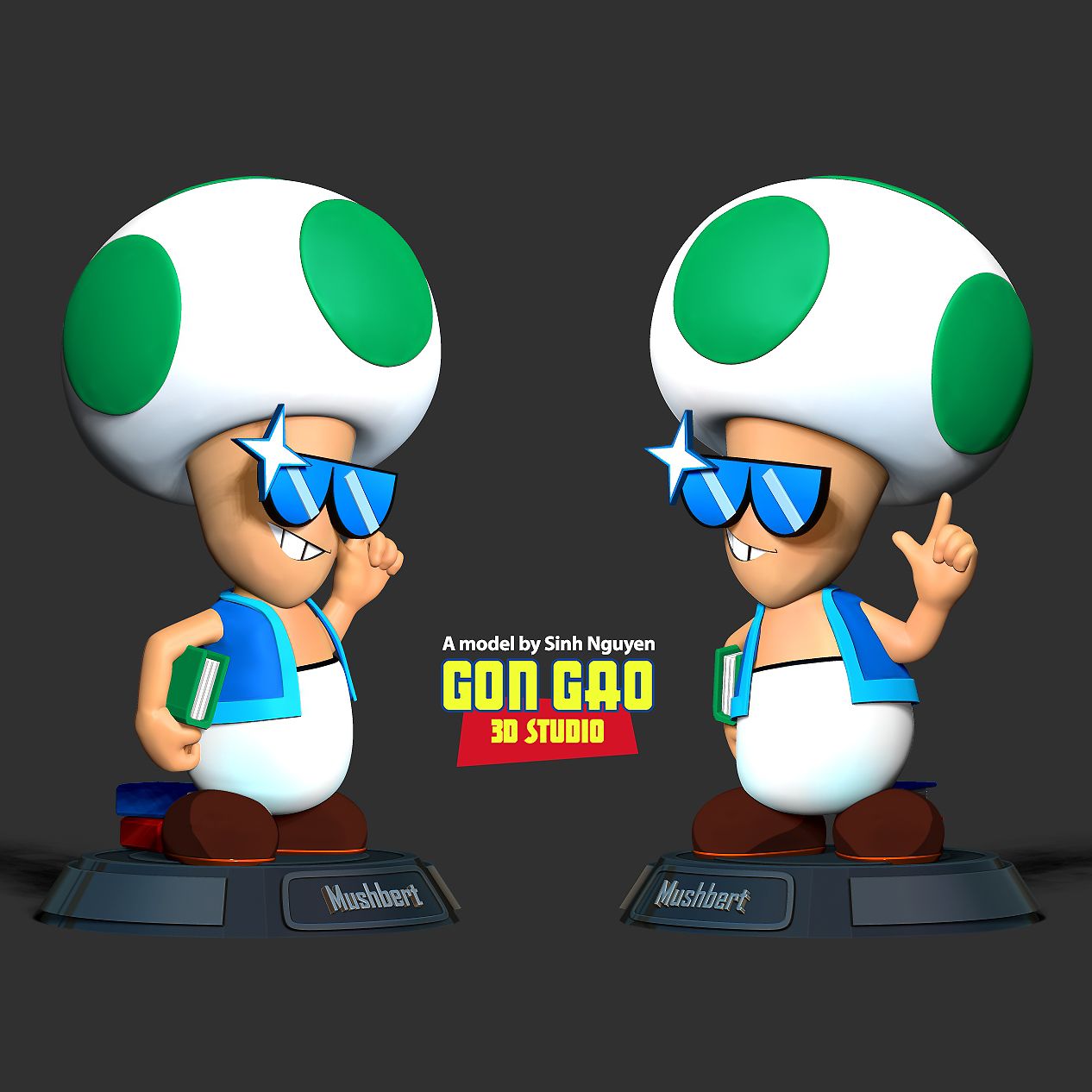 Mushbert - Toad - 3d Printed Model  Kit