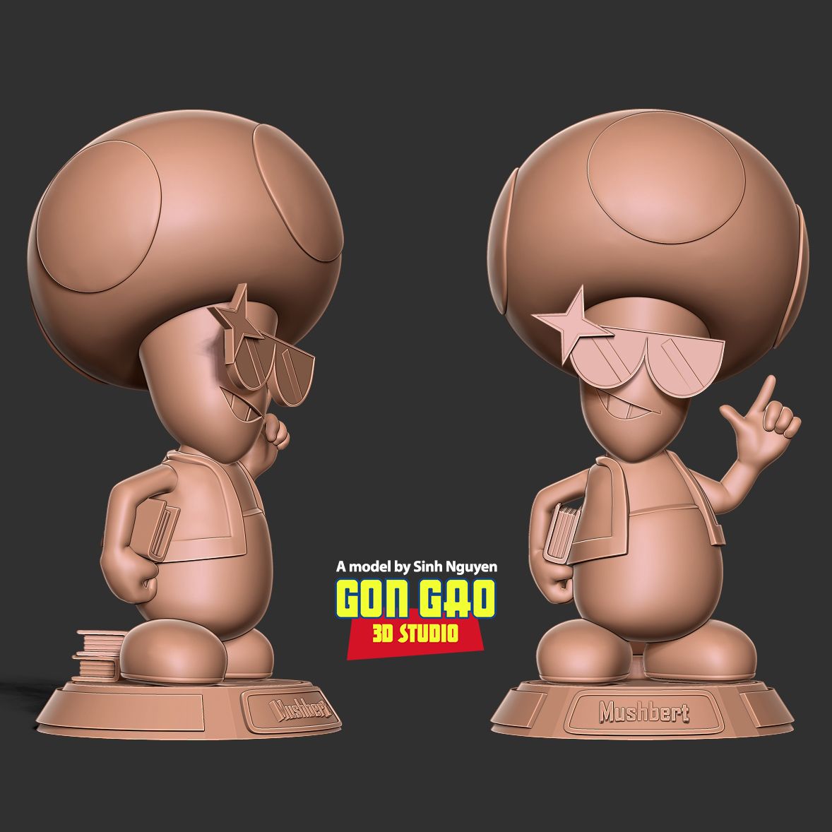 Mushbert - Toad - 3d Printed Model  Kit