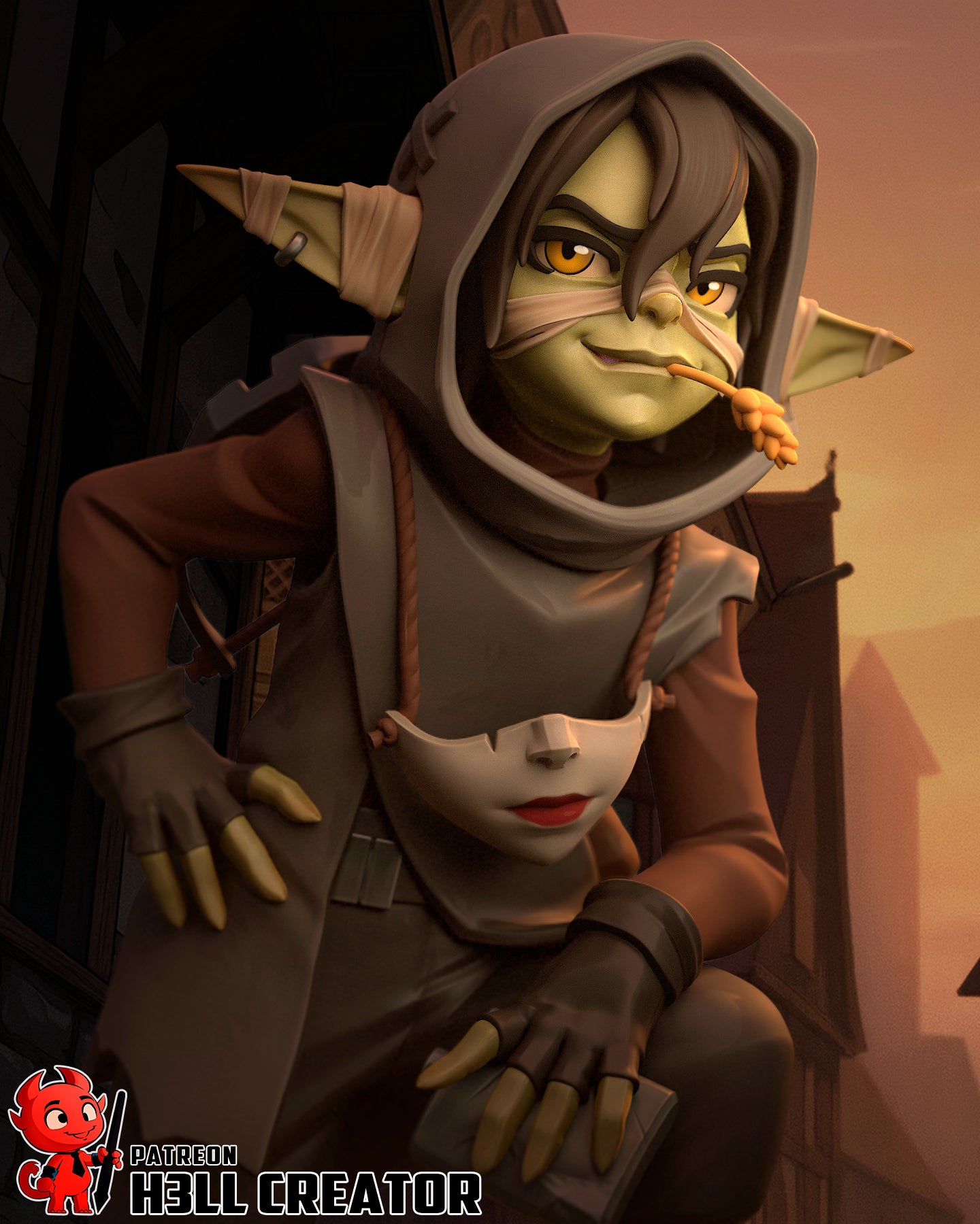 Nott the Brave 3D Printed Statue  or Bust Model Kit - 1:10 Scale