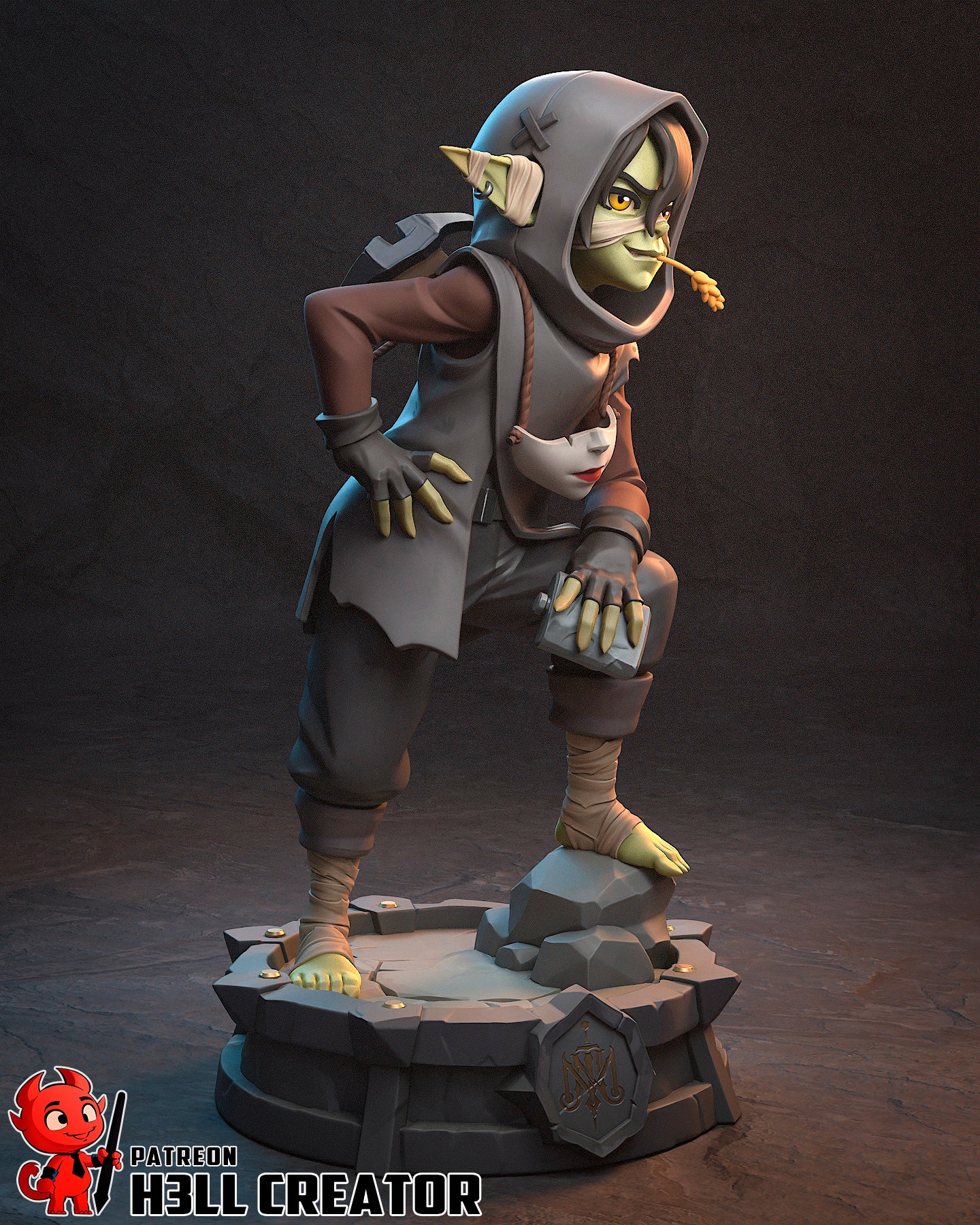 Nott the Brave 3D Printed Statue  or Bust Model Kit - 1:10 Scale