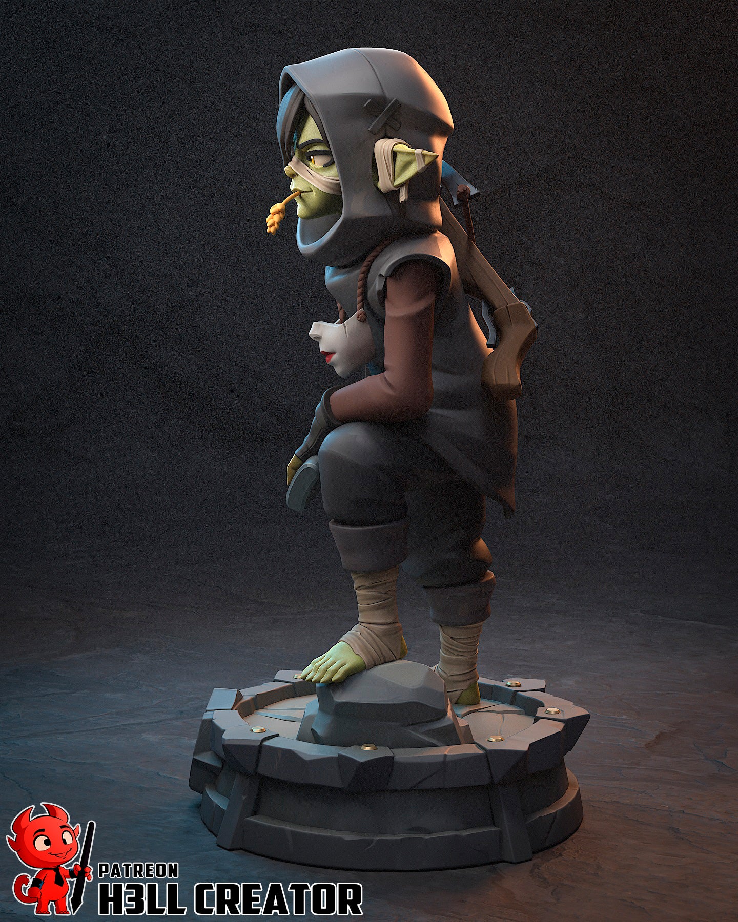 Nott the Brave 3D Printed Statue  or Bust Model Kit - 1:10 Scale