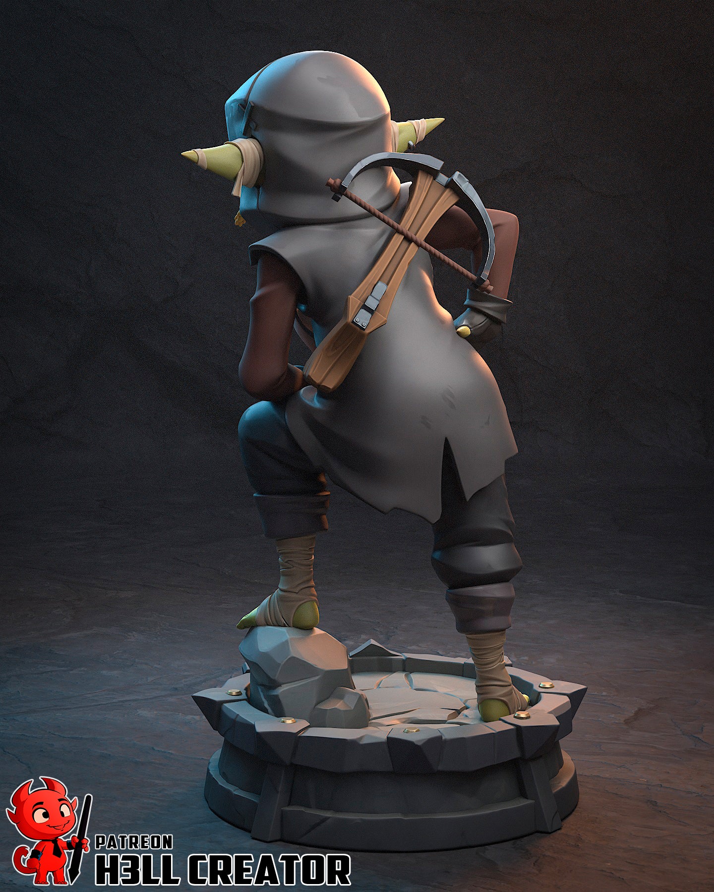 Nott the Brave 3D Printed Statue  or Bust Model Kit - 1:10 Scale
