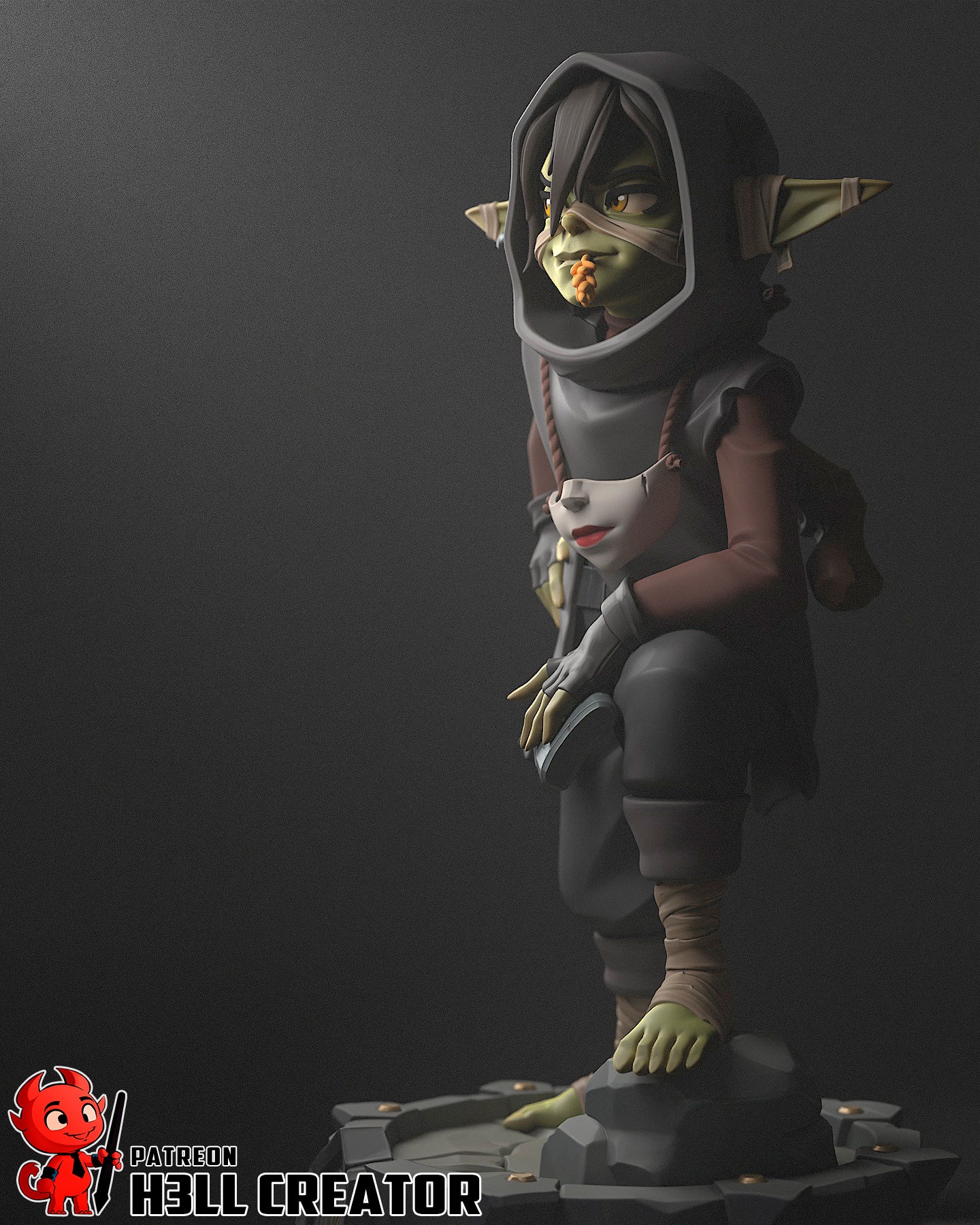Nott the Brave 3D Printed Statue  or Bust Model Kit - 1:10 Scale