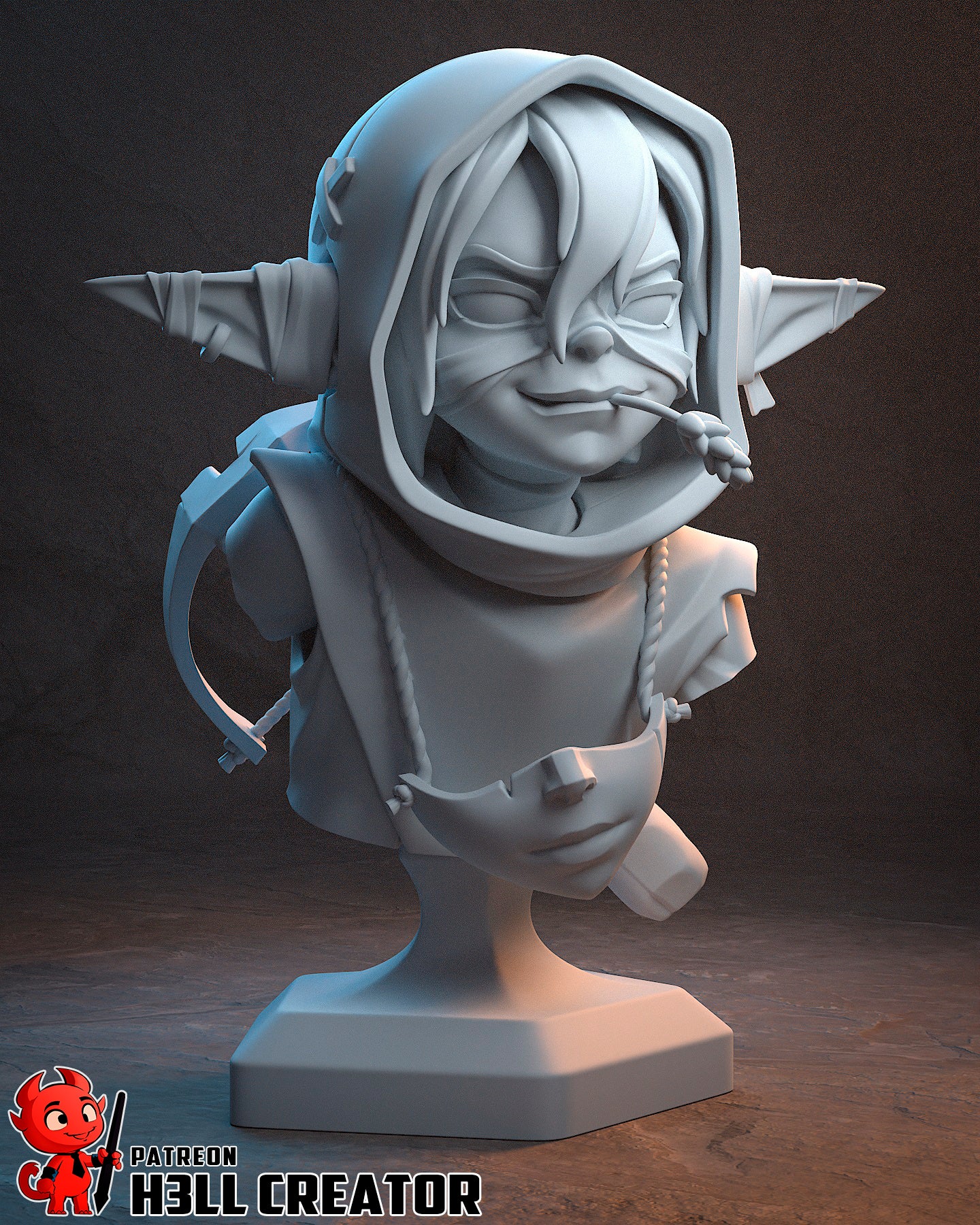 Nott the Brave 3D Printed Statue  or Bust Model Kit - 1:10 Scale