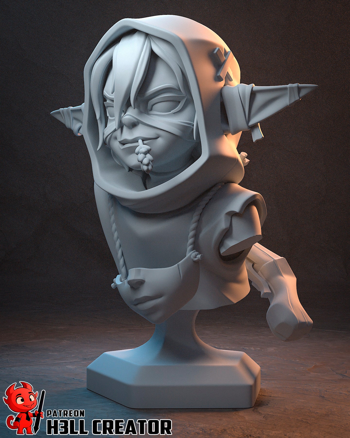 Nott the Brave 3D Printed Statue  or Bust Model Kit - 1:10 Scale