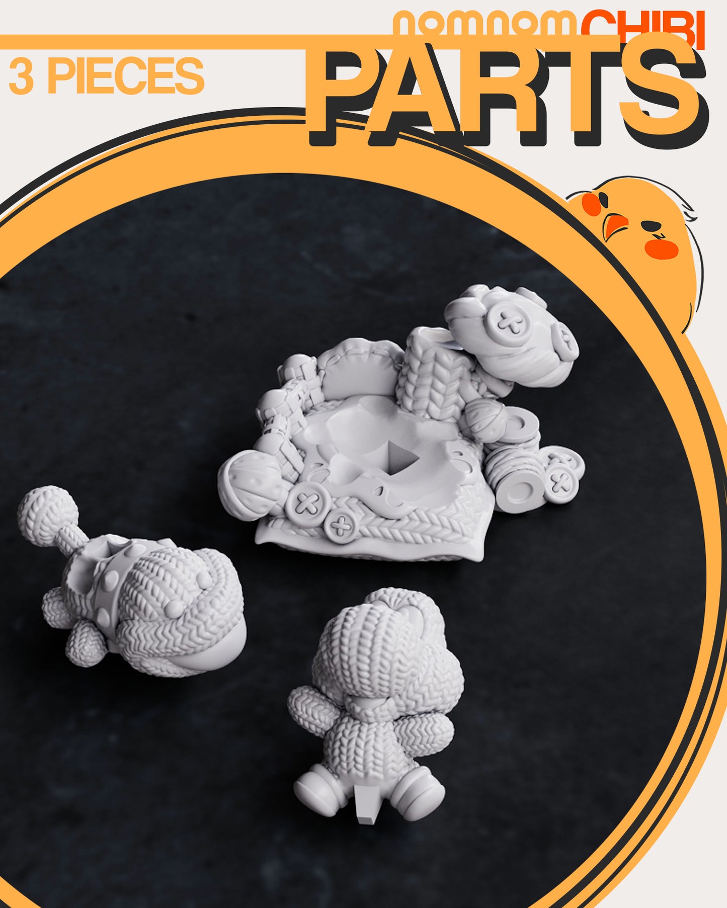 Yoshi Wooly World Chibi - 62mm 3D Printed Model Kit