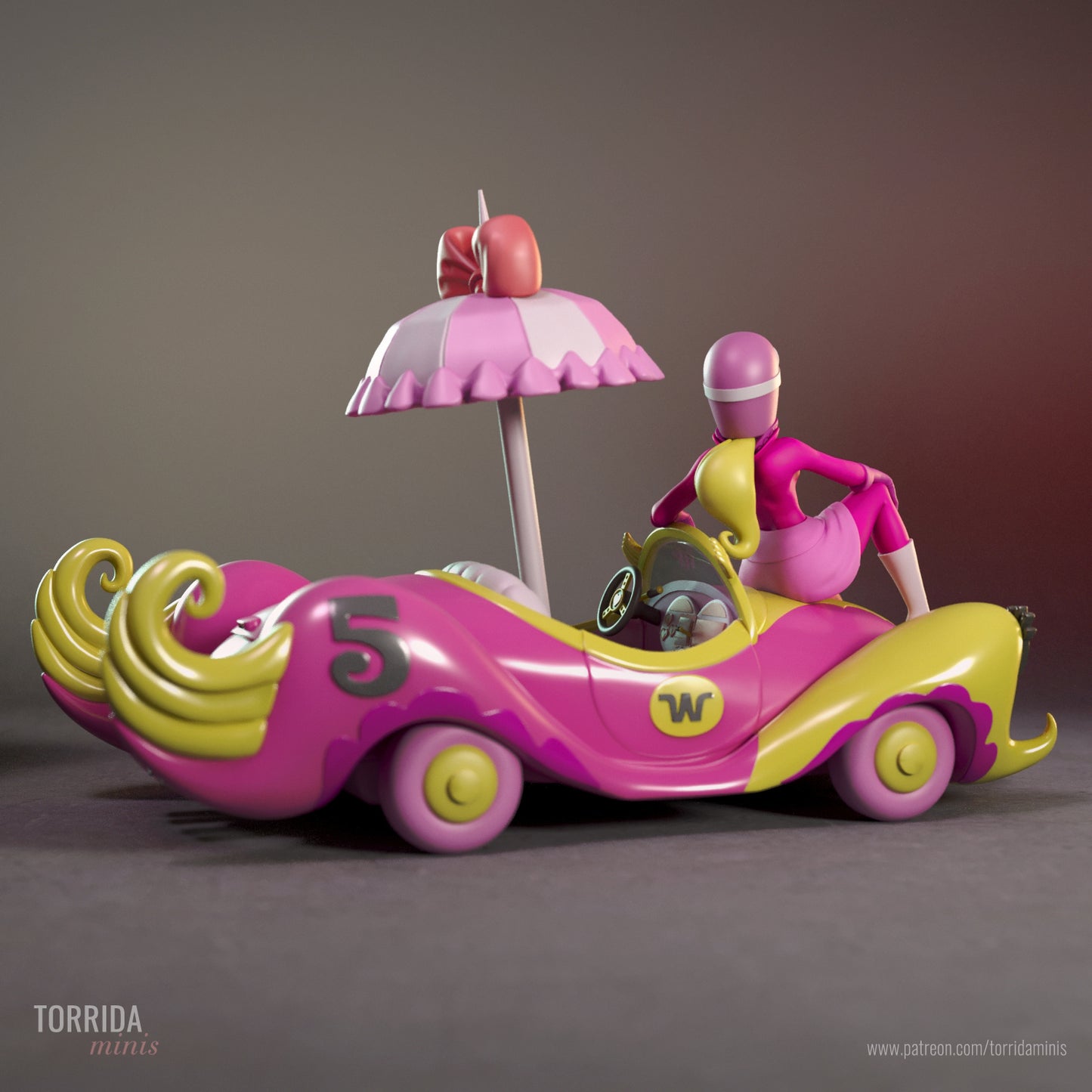 Penelope - Wacky Races - 3D Printed Statue - 10 Scale