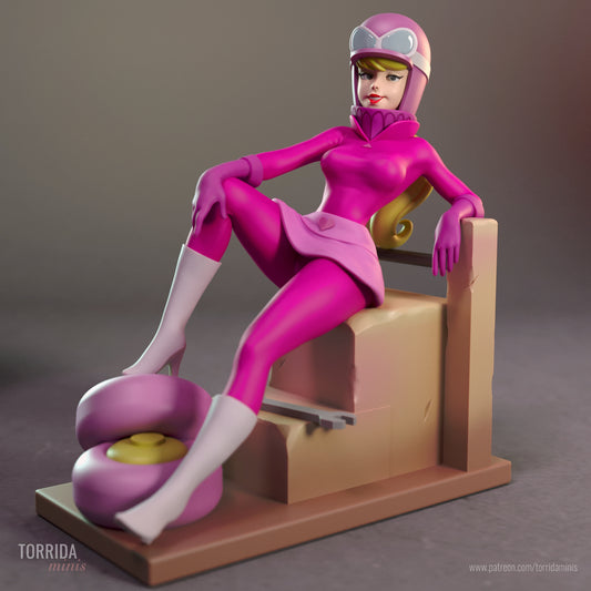 Penelope - Wacky Races - 3D Printed Statue - 10 Scale