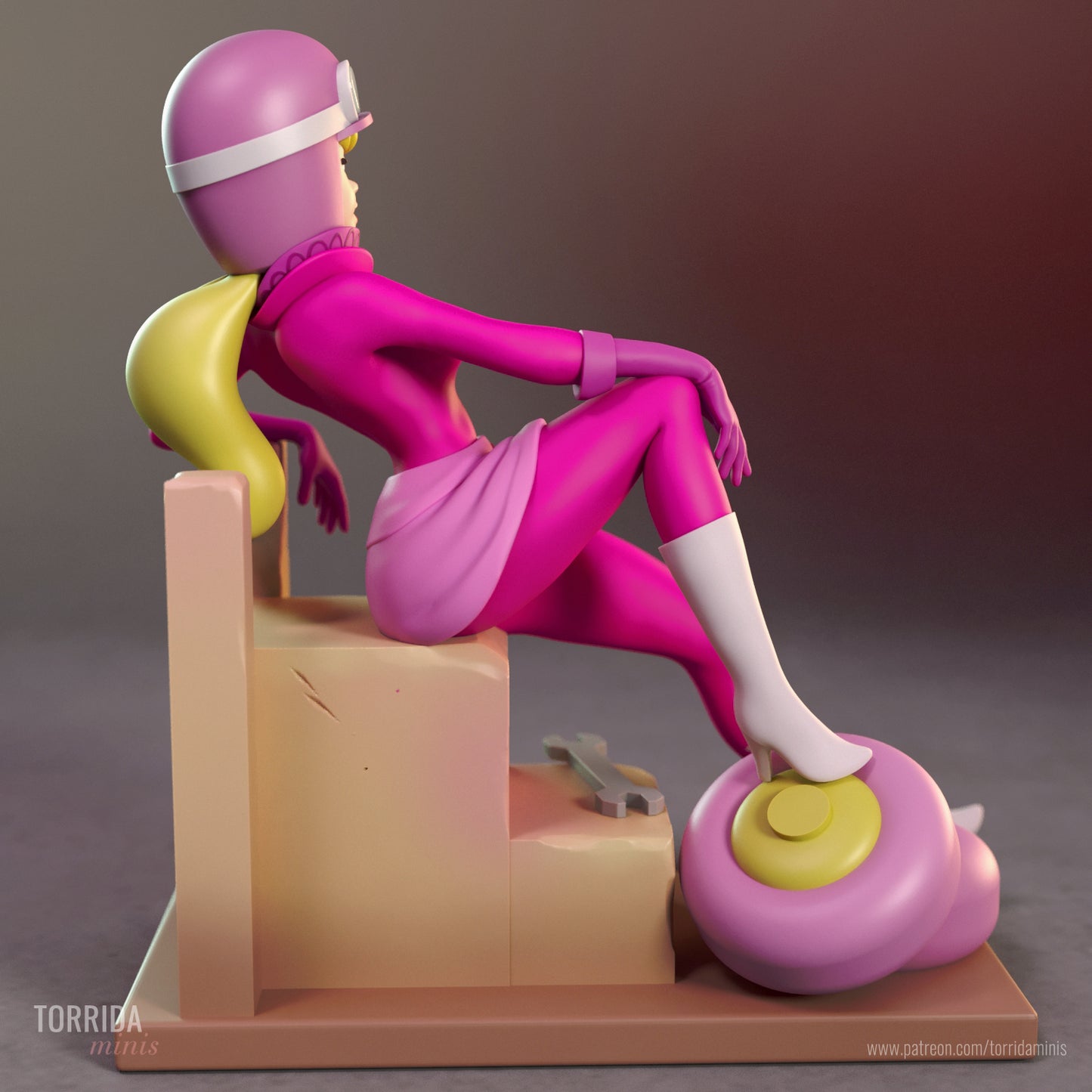 Penelope - Wacky Races - 3D Printed Statue - 10 Scale