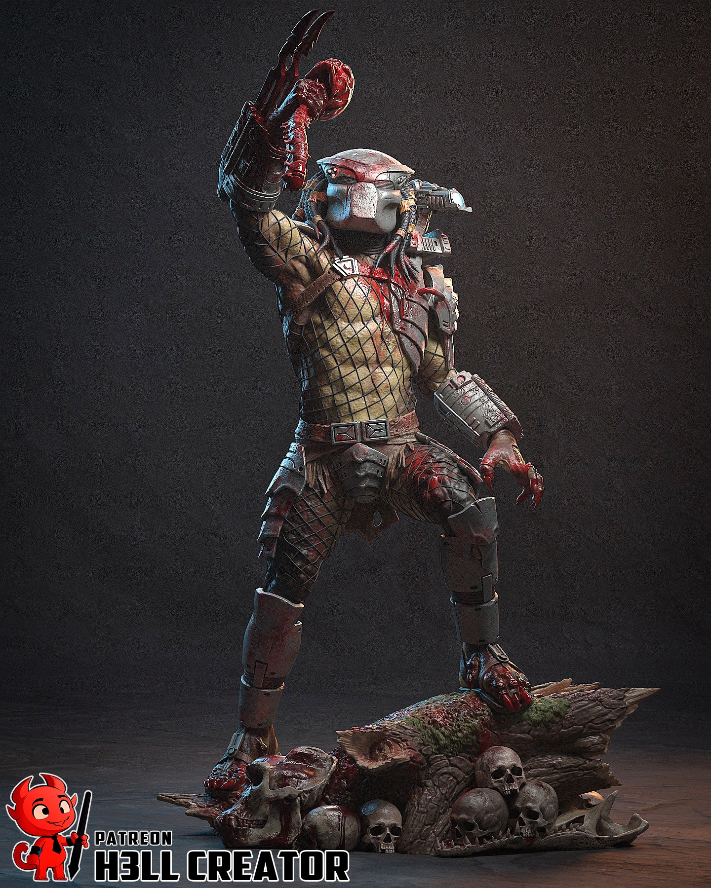 Predator 3D Printed Statue  or Bust Model Kit
