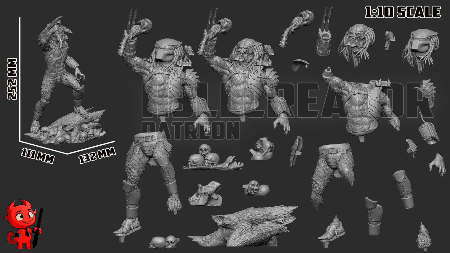 Predator 3D Printed Statue  or Bust Model Kit