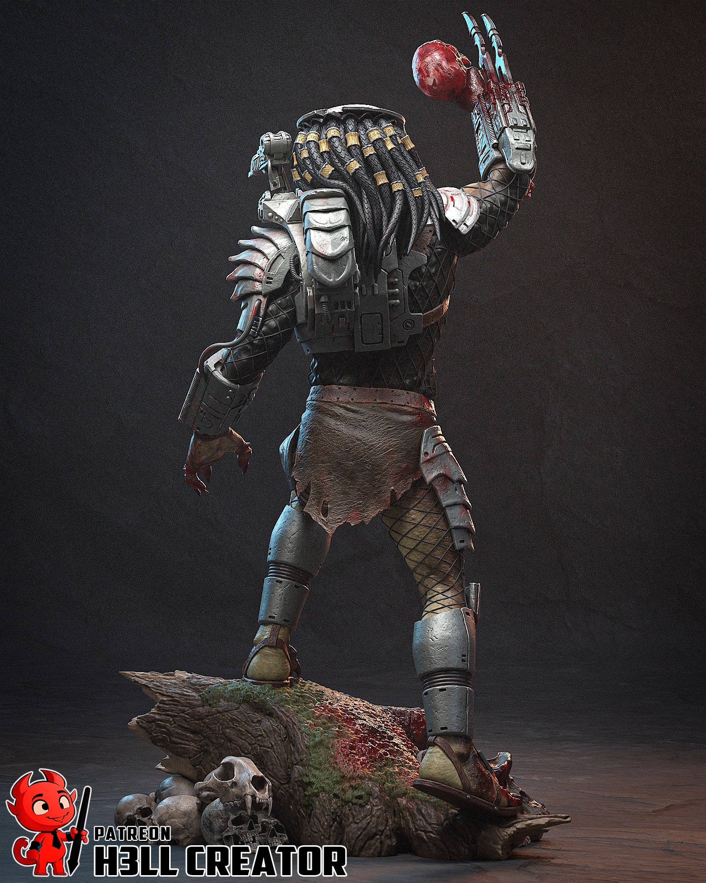 Predator 3D Printed Statue  or Bust Model Kit