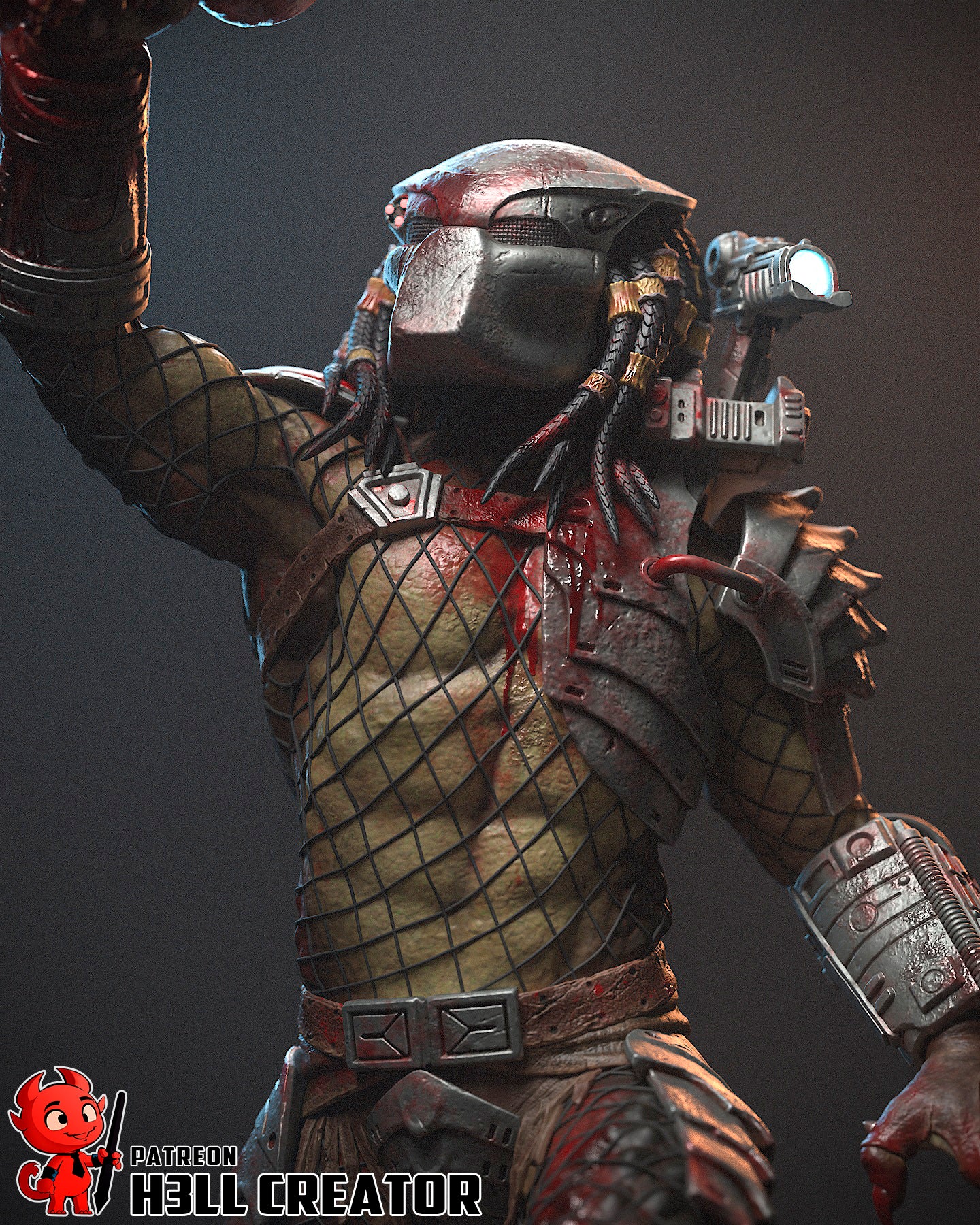 Predator 3D Printed Statue  or Bust Model Kit