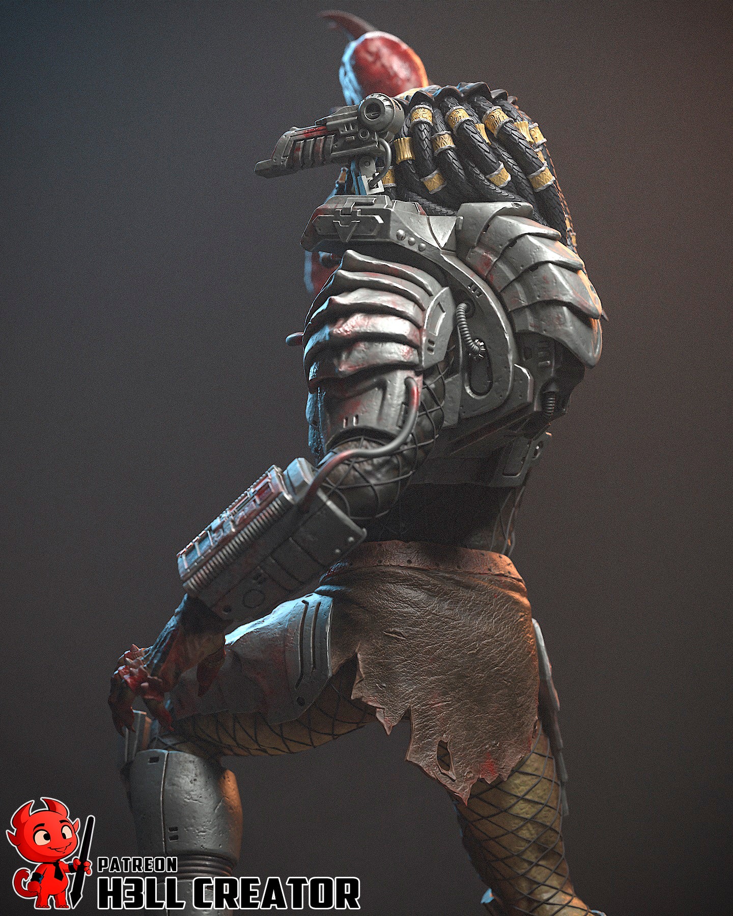 Predator 3D Printed Statue  or Bust Model Kit