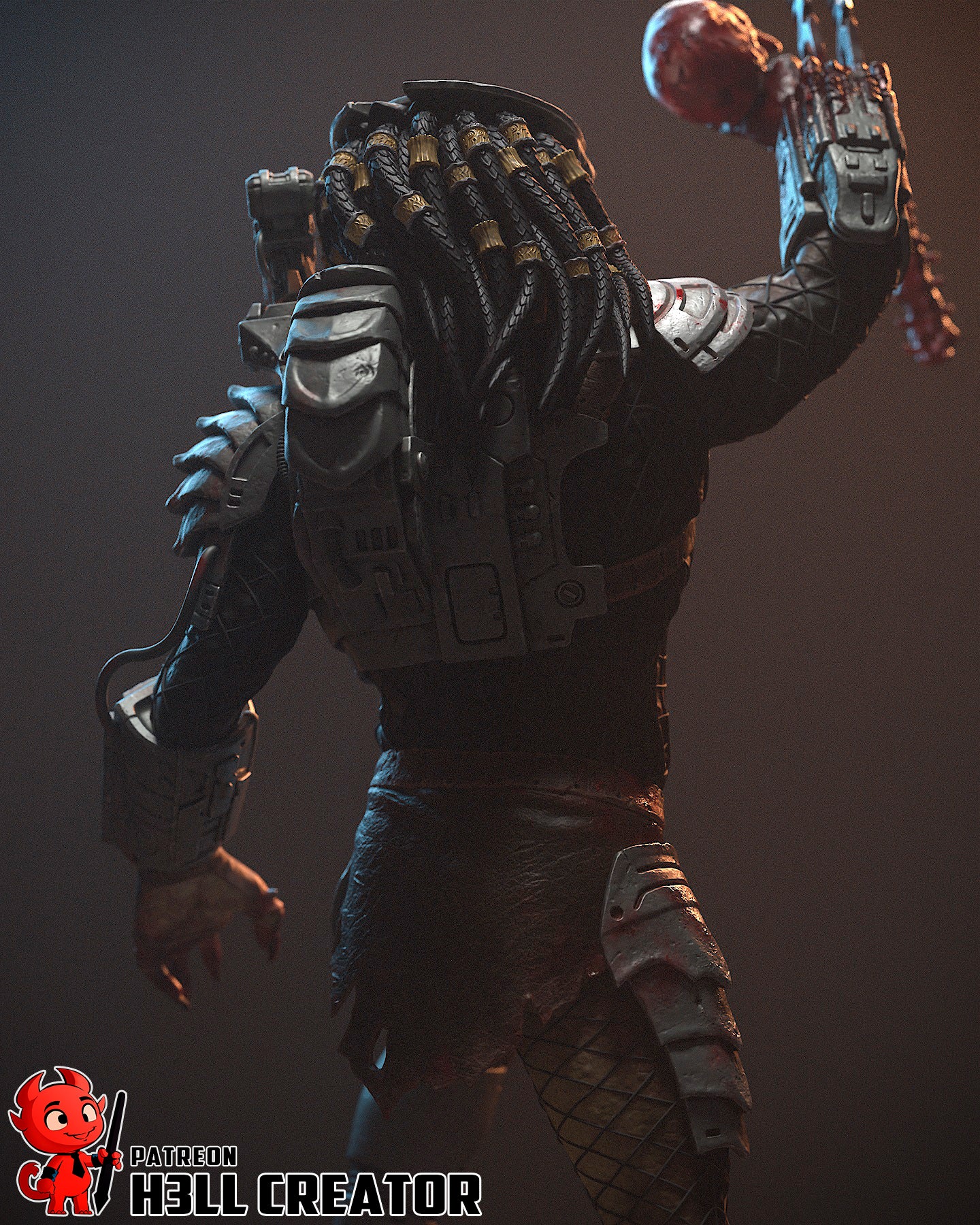 Predator 3D Printed Statue  or Bust Model Kit
