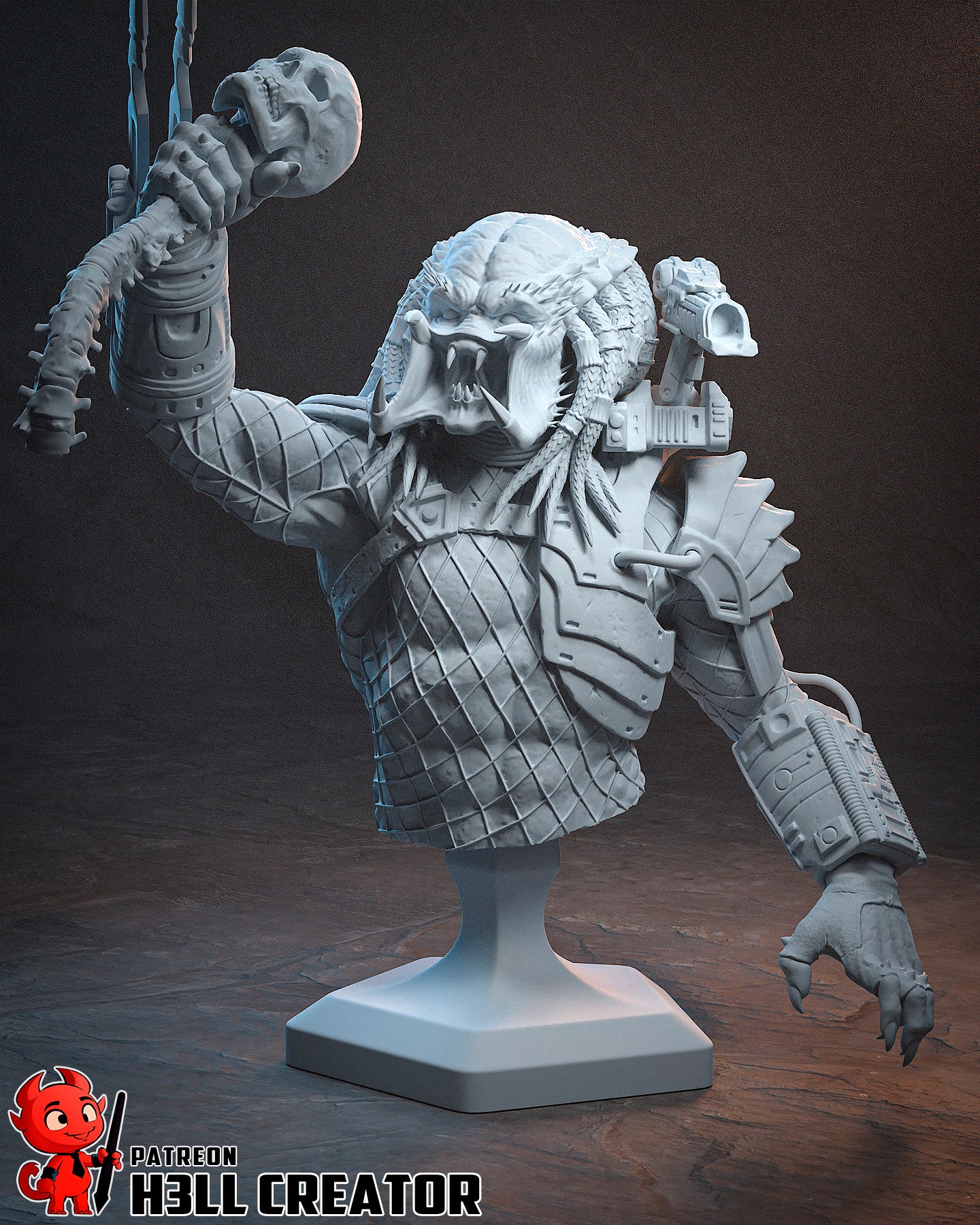 Predator 3D Printed Statue  or Bust Model Kit