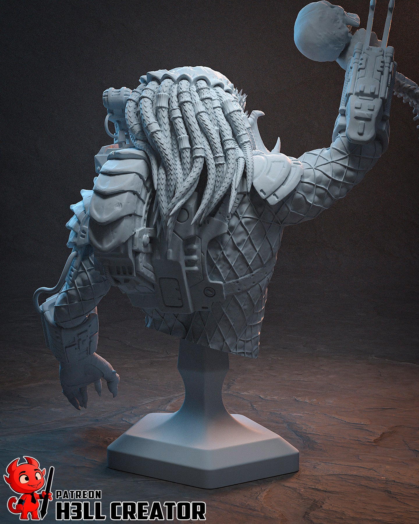 Predator 3D Printed Statue  or Bust Model Kit