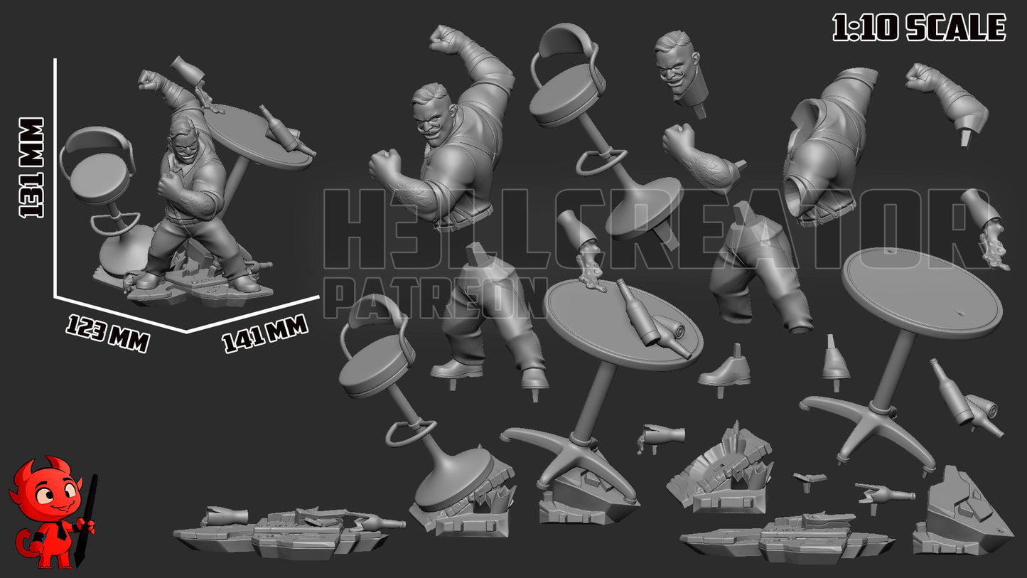Punch Up - 3D Printed Model Statue/Bust - 10 Scale